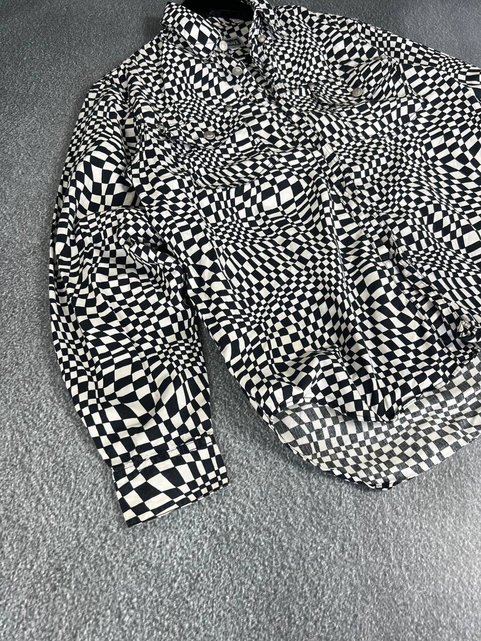 Versace Vintage Versace Y2K Checked Button Up Shirt Size M / US 6-8 / IT 42-44 - 4 Thumbnail