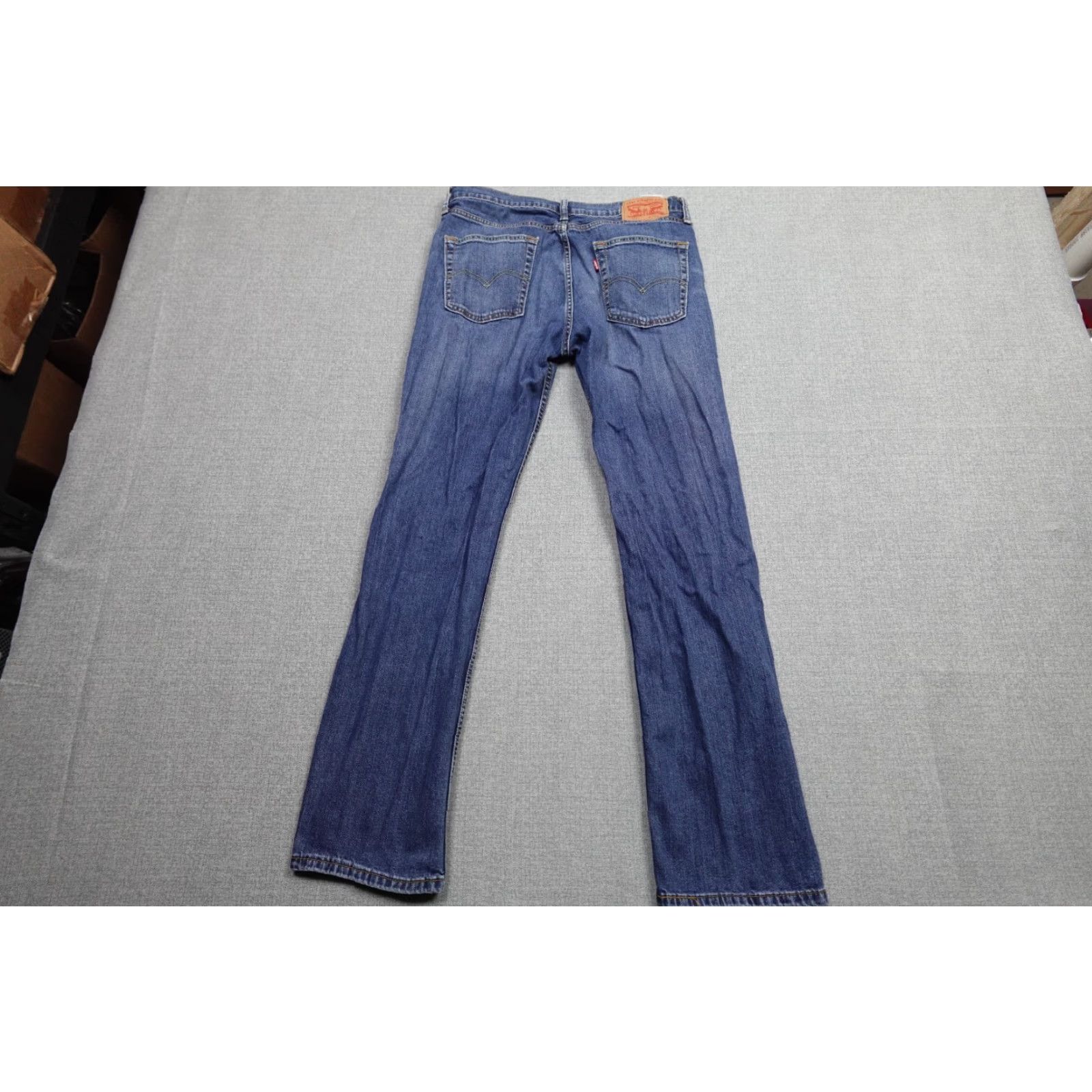 Levi's Levi's 514 Jeans Men 36x30 Blue Dark Wash Denim Stretch Comfort Slim Straight Size US 36 / EU 52 - 4 Thumbnail