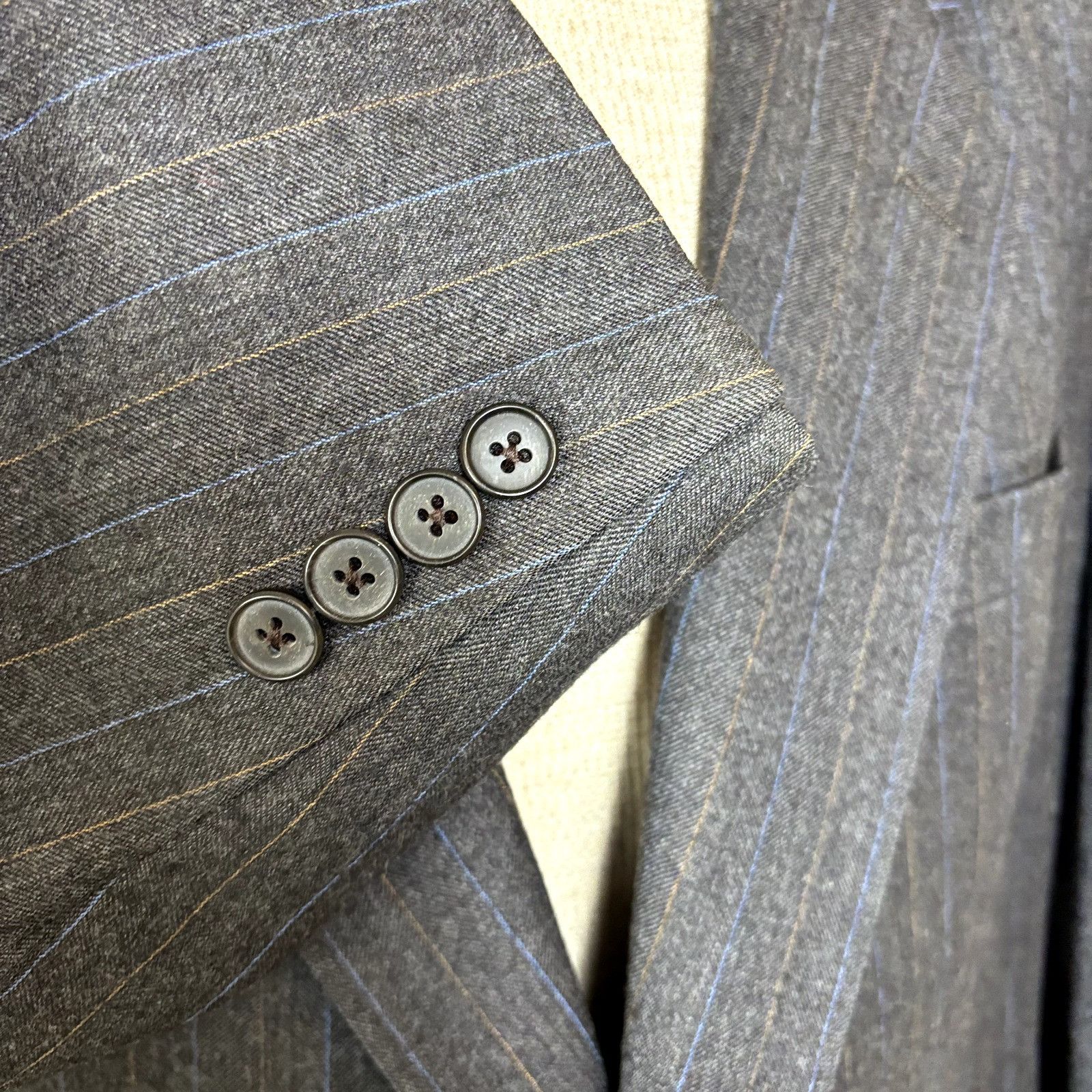 Christian Dior Monsieur Christian Dior Sz 42R Men's Gray Striped Blazer Pure Virgin Size 42R - 6 Thumbnail