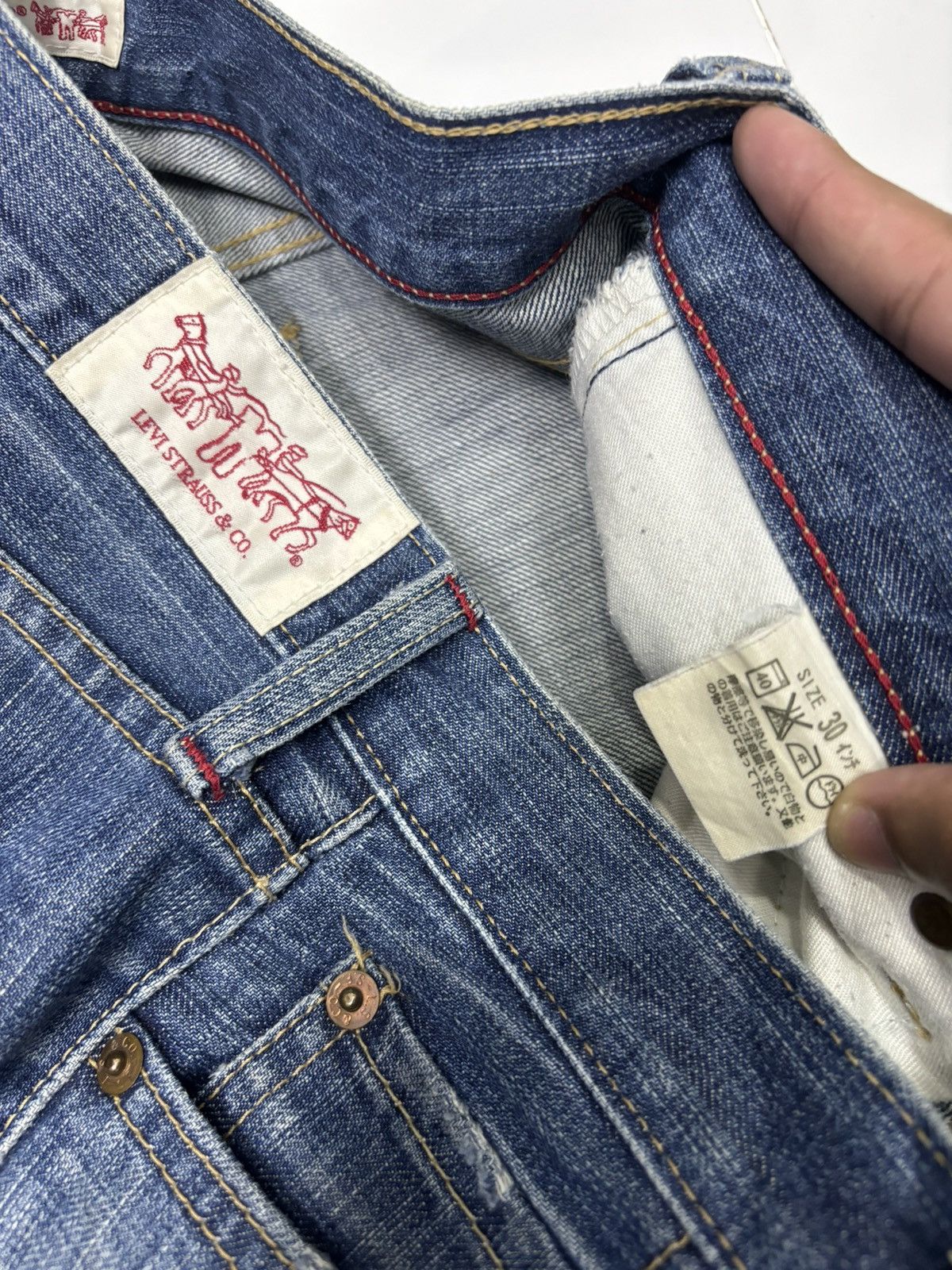 Levi's × Vintage 🔥LEVIS RED TAB FLARE DISTRESS DENIM JEANS Size 30" / US 8 / IT 44 - 9 Thumbnail