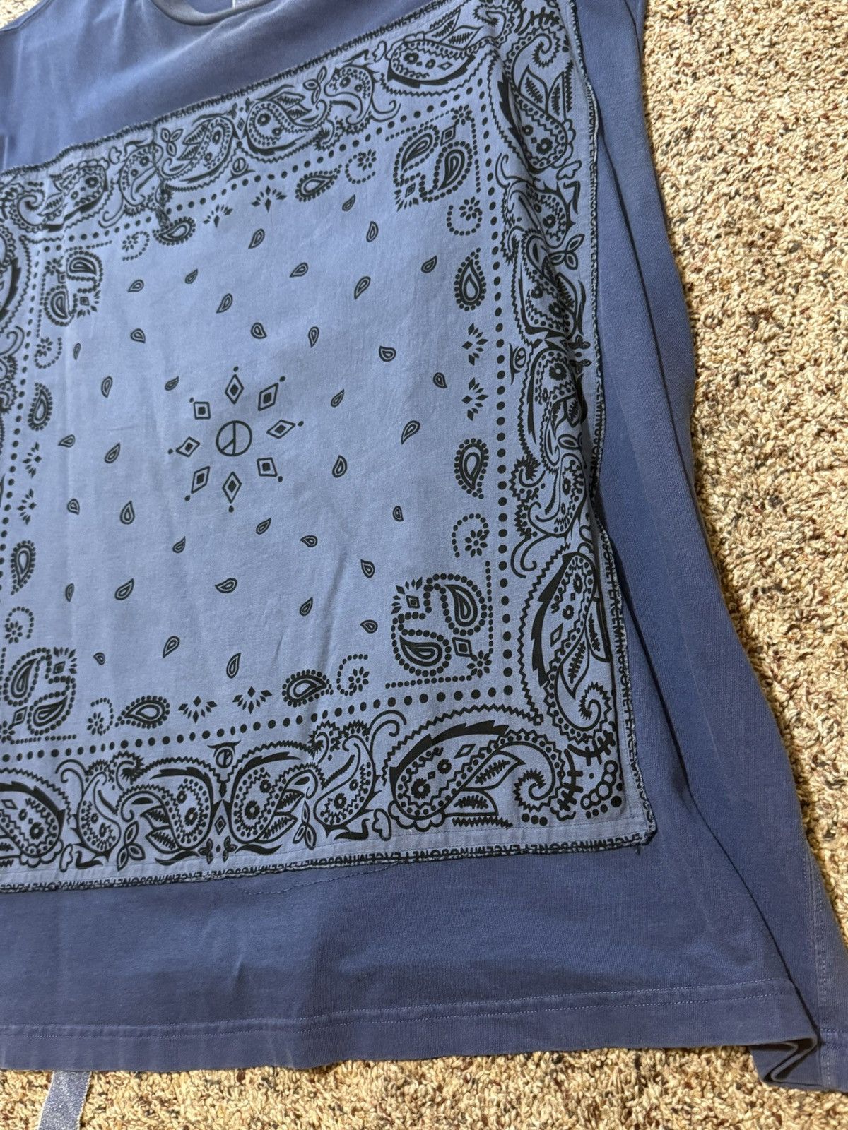 peaceminusone Peaceminusone Blue Sleeveless Bandana Print Tee Size US XXL / EU 58 / 5 - 4 Thumbnail