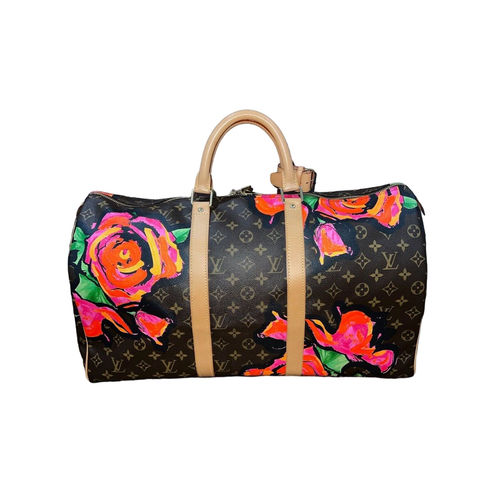 Louis Vuitton Roses Monogram Logo Monogram Travel Bag