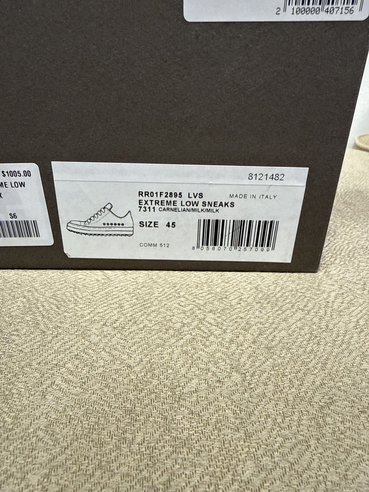 Rick Owens Rick Owens Extreme Low Sneaks Temple SS26 Carnelian Milk Size US 12 / EU 45 - 7 Thumbnail