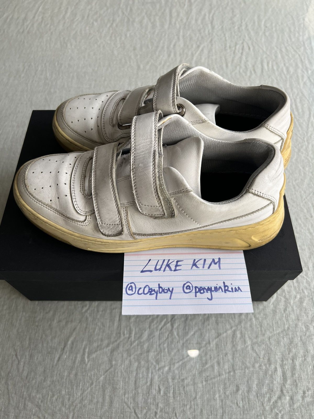image of Acne Studios Velcro Strap Sneakers in White, Men's (Size 8)