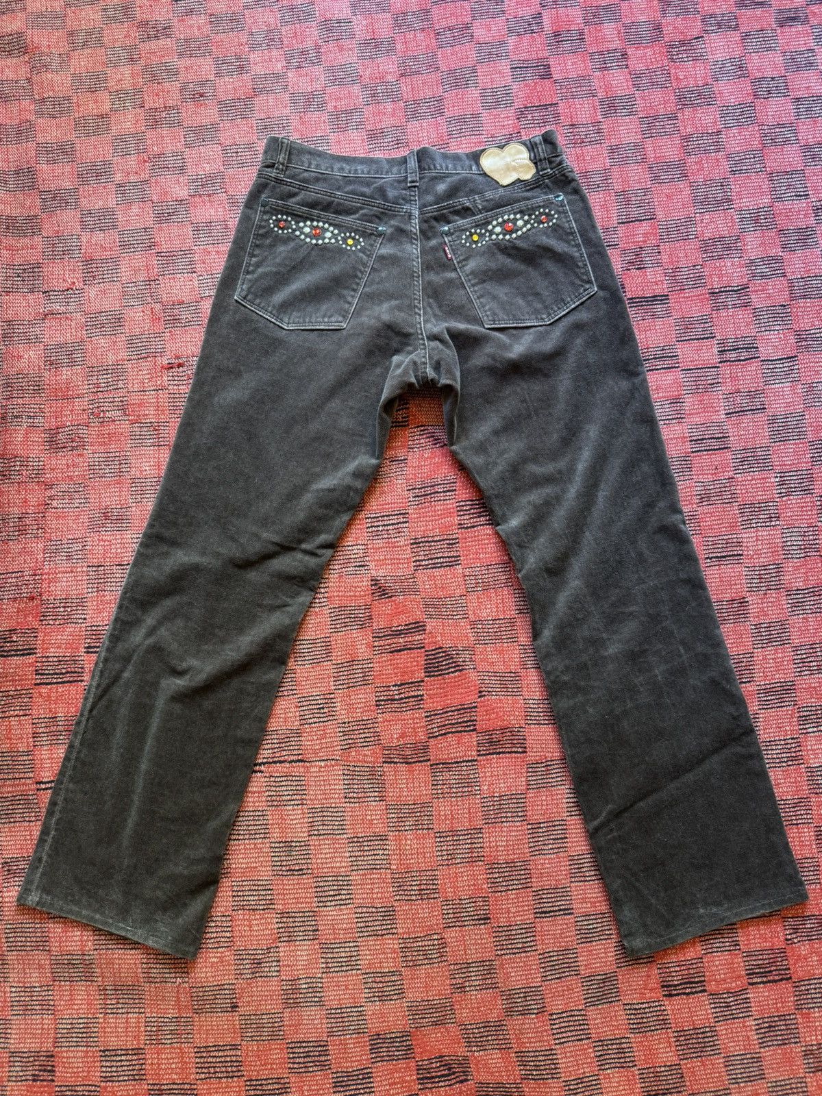 Number (N)ine AW03 “Touch Me I’m Sick” Number (N)ine Studded Velvet Denim Size US 30 / EU 46 - 2 Thumbnail