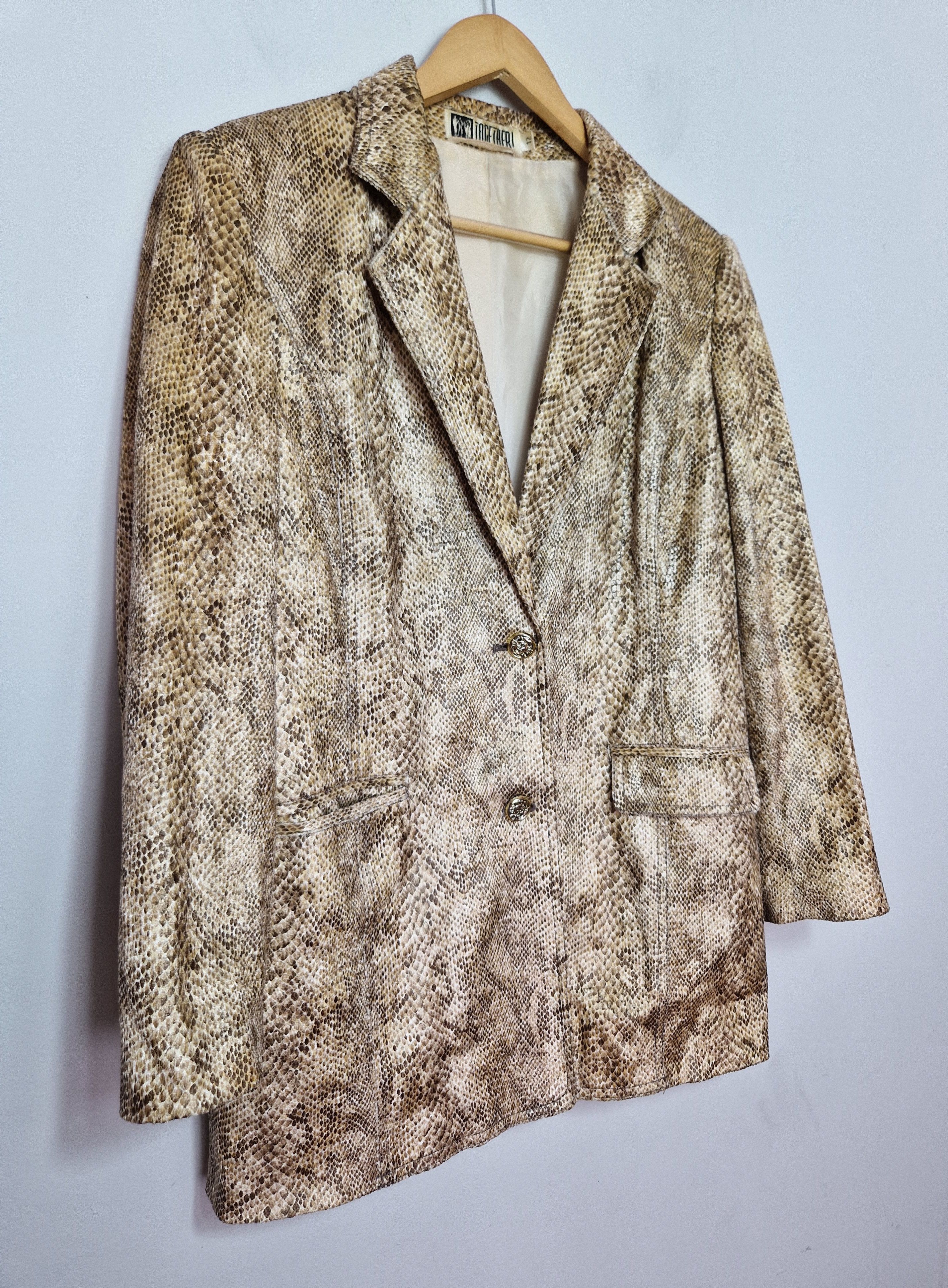 Vintage vintage snakeskin blazer y2k avantgarde japanese leopard Size L / US 10 / IT 46 - 3 Thumbnail