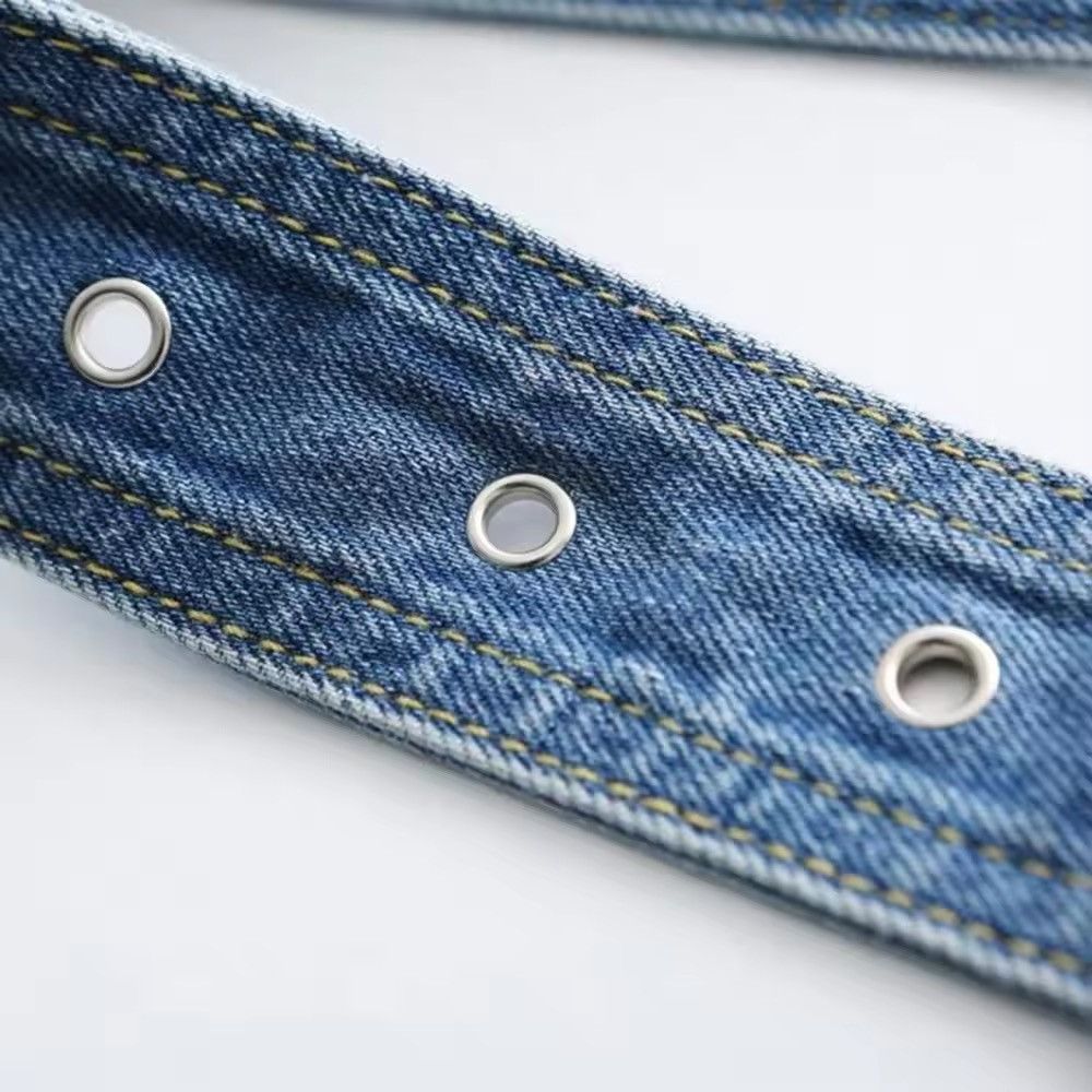 Designer × Japanese Brand × Leather Denim Waist Belt metal buckle Size ONE SIZE - 4 Thumbnail