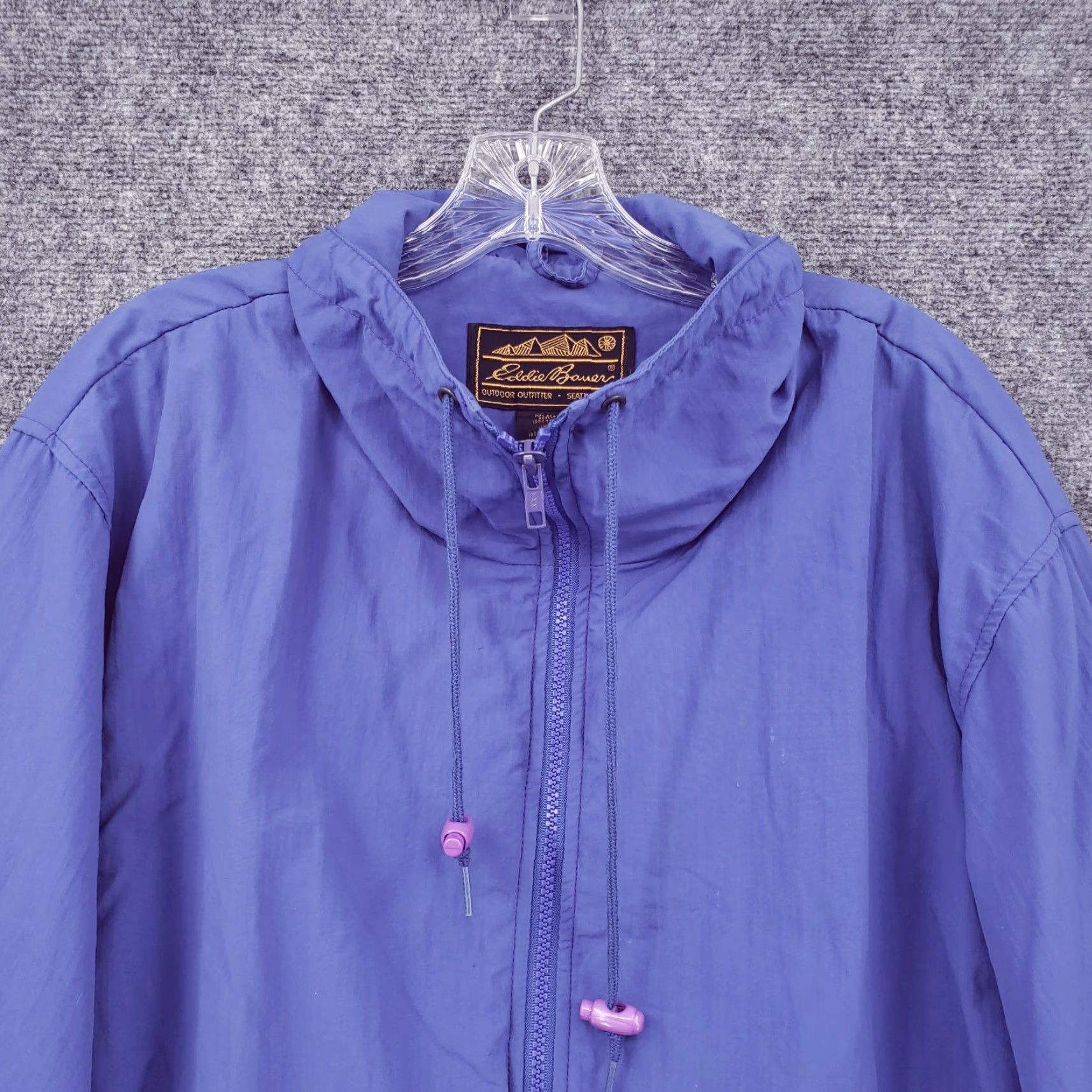Eddie Bauer VINTAGE Eddie Bauer Jacket Women L Purple Anorak Full Zip Windbreaker Size L / US 10 / IT 46 - 2 Thumbnail