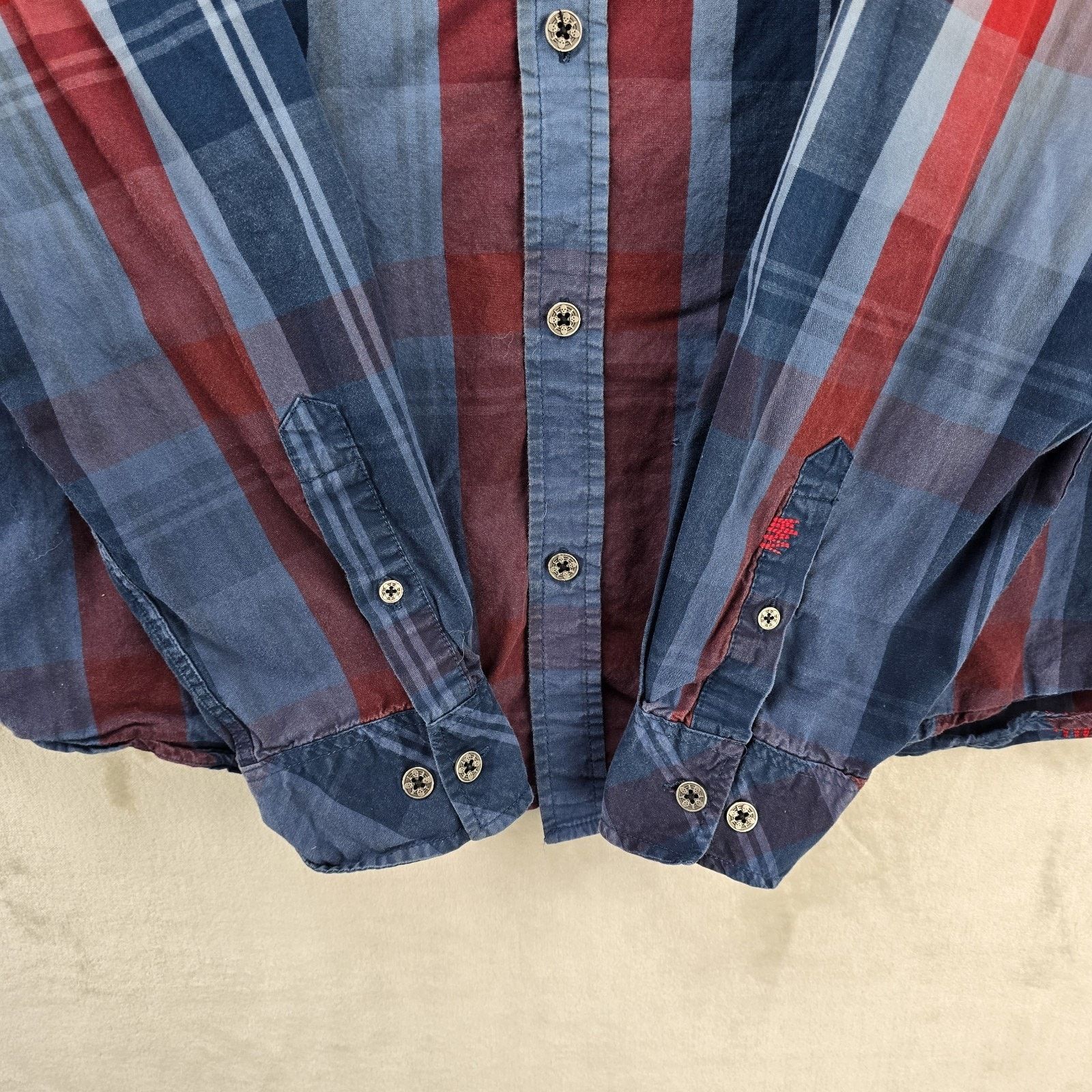 Other Wornstar Western Button Up Shirt Large Plaid Metal Buttons Size US L / EU 52-54 / 3 - 6 Thumbnail