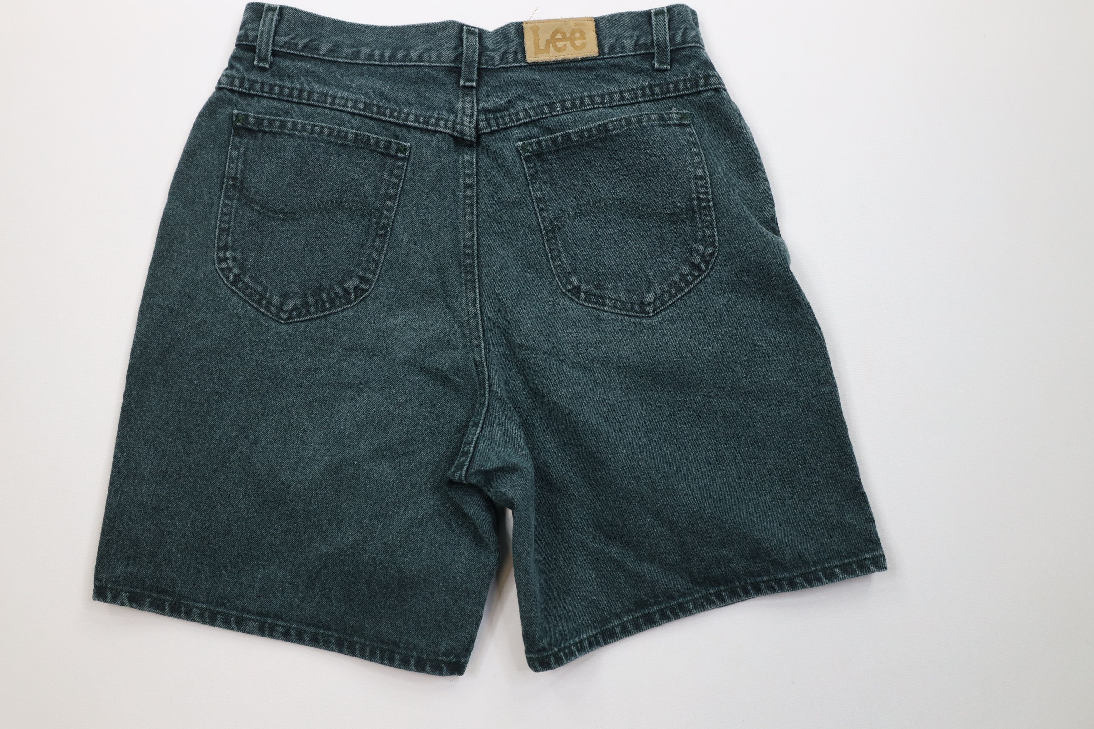 Lee Vintage 90s Lee Relaxed Fit Denim Jean Shorts Green USA Size 38" / US 16 / IT 52 - 7 Thumbnail