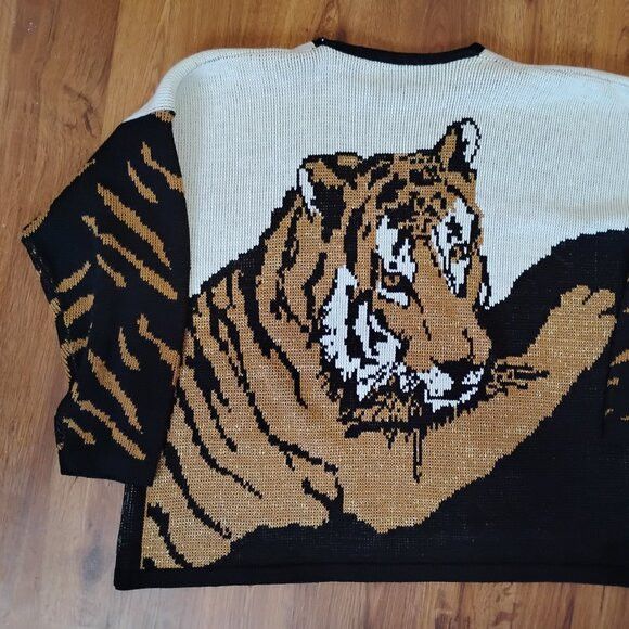 Vintage Tiger King AOP Novelty Crewneck Sweater Joe Exotic