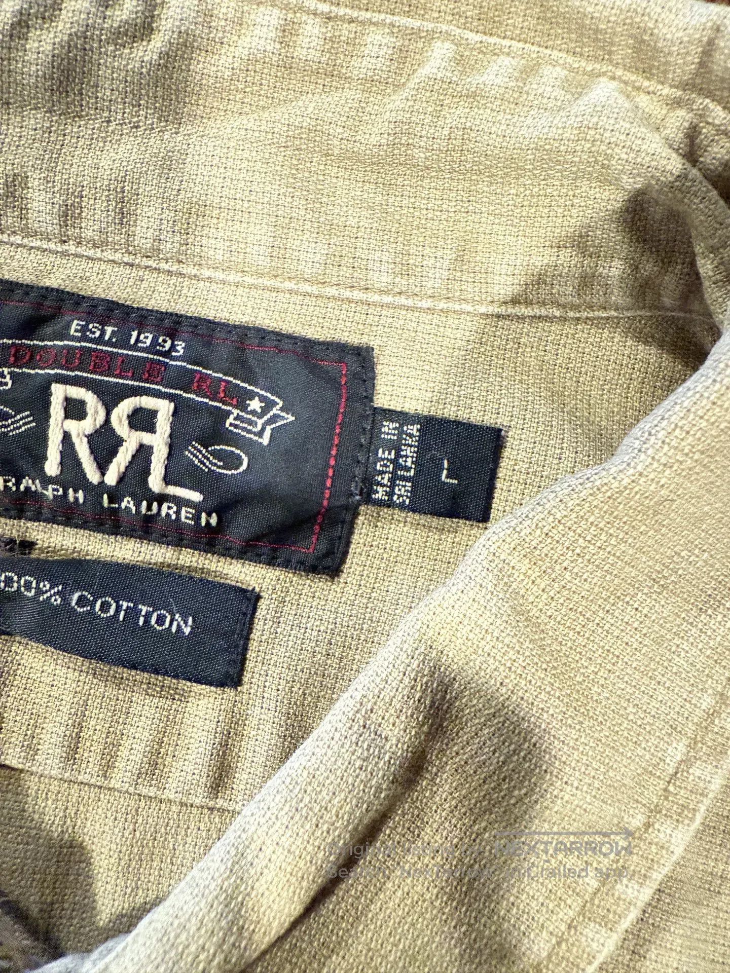 RRL Ralph Lauren RRL Khaki Military Workwear Shirt. Size US L / EU 52-54 / 3 - 3 Thumbnail