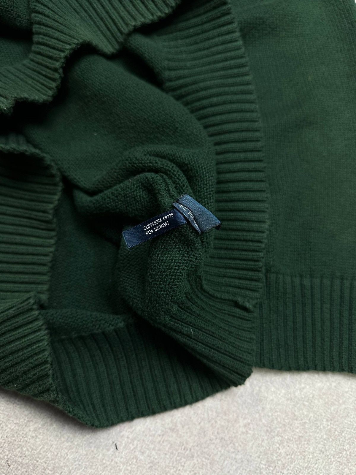 Vintage Polo Ralph Lauren Irish Green Quarter Zip Sweater L