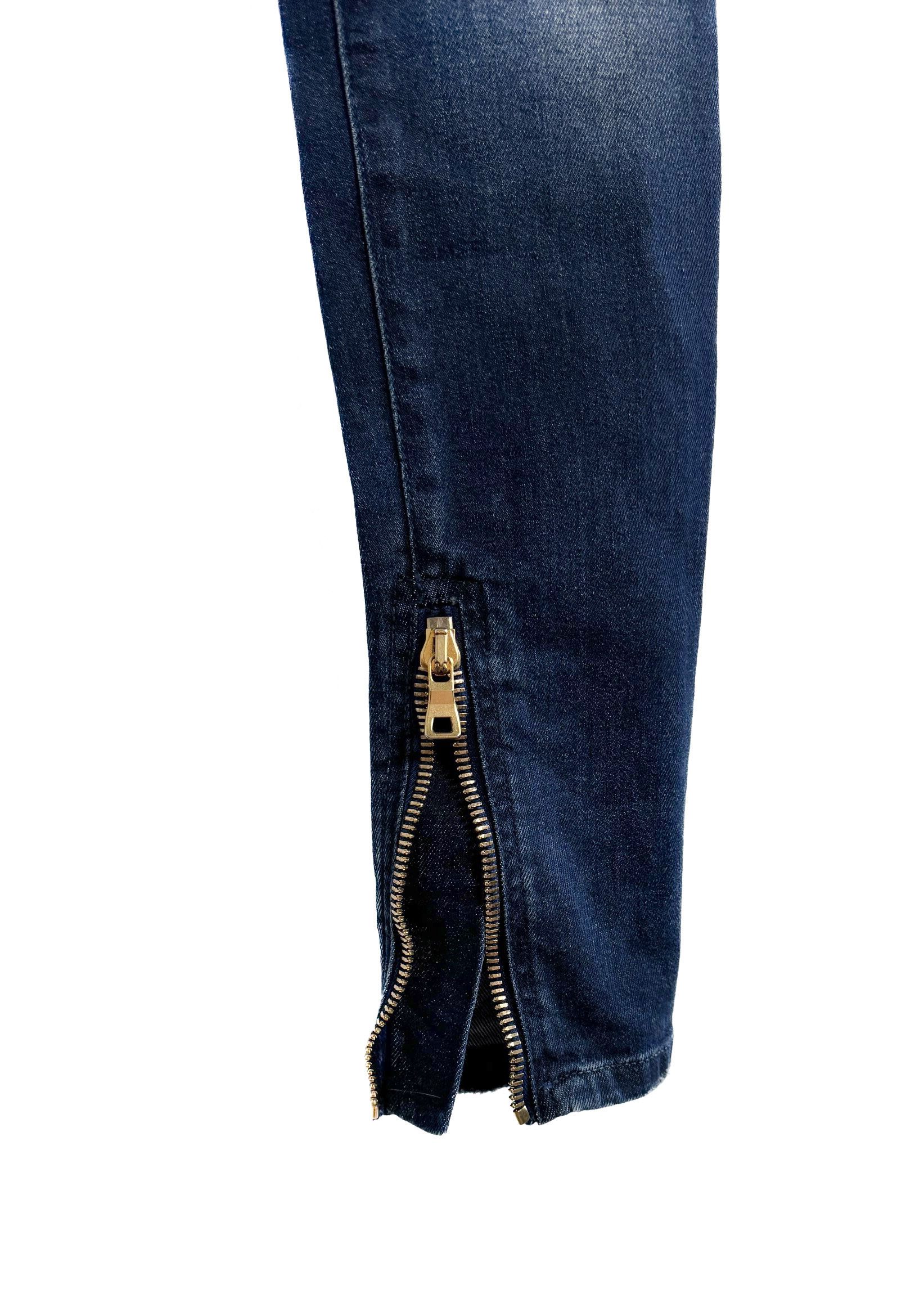 Balmain Balmain Washed Indigo Blue Biker Skinny Jeans Size 27" / US 4 / IT 40 - 4 Thumbnail