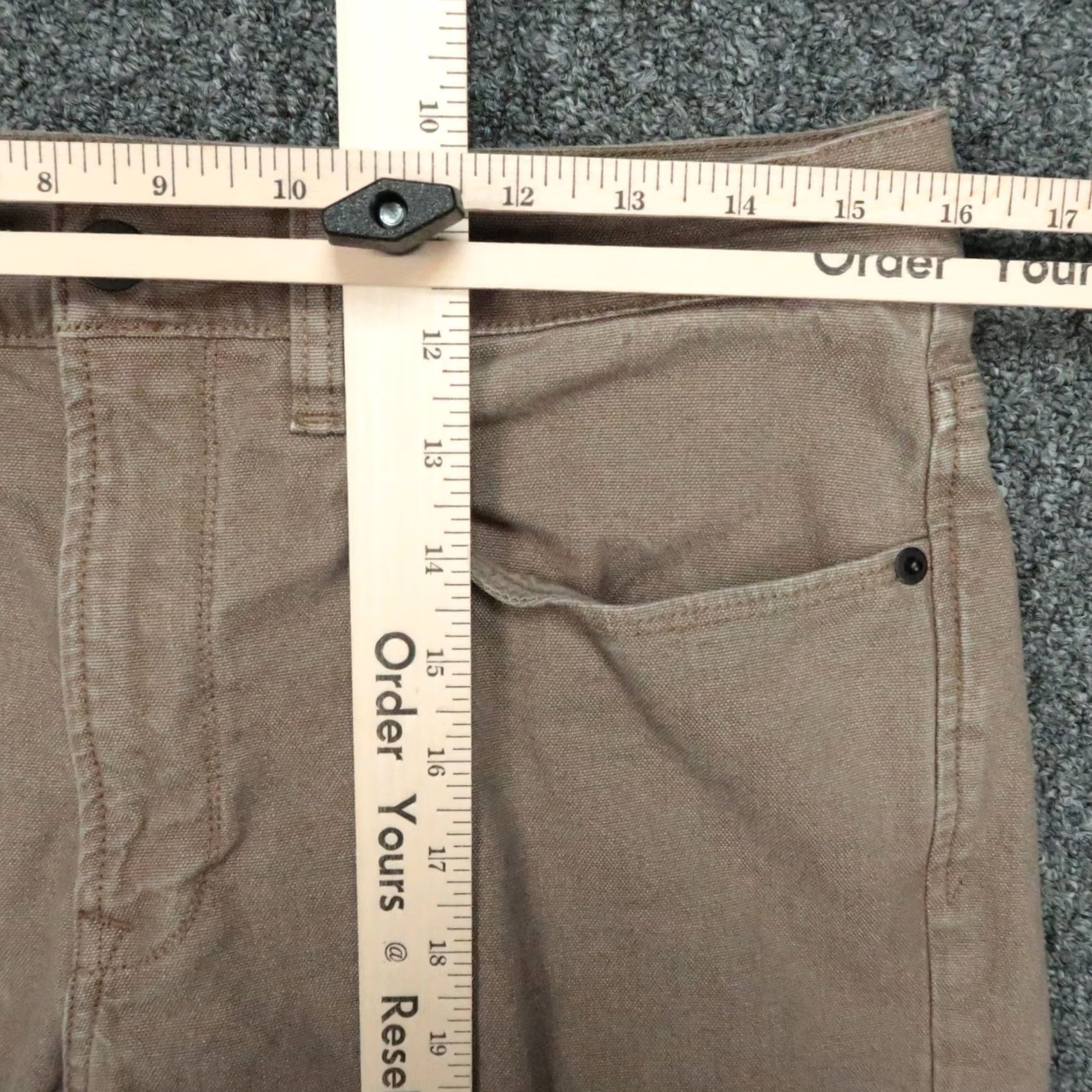 Vintage Proof Pants Mens 31x30 Brown Rover 5 Pocket Stretch Canvas Slim Fit Chino Pants Size US 31 - 7 Thumbnail