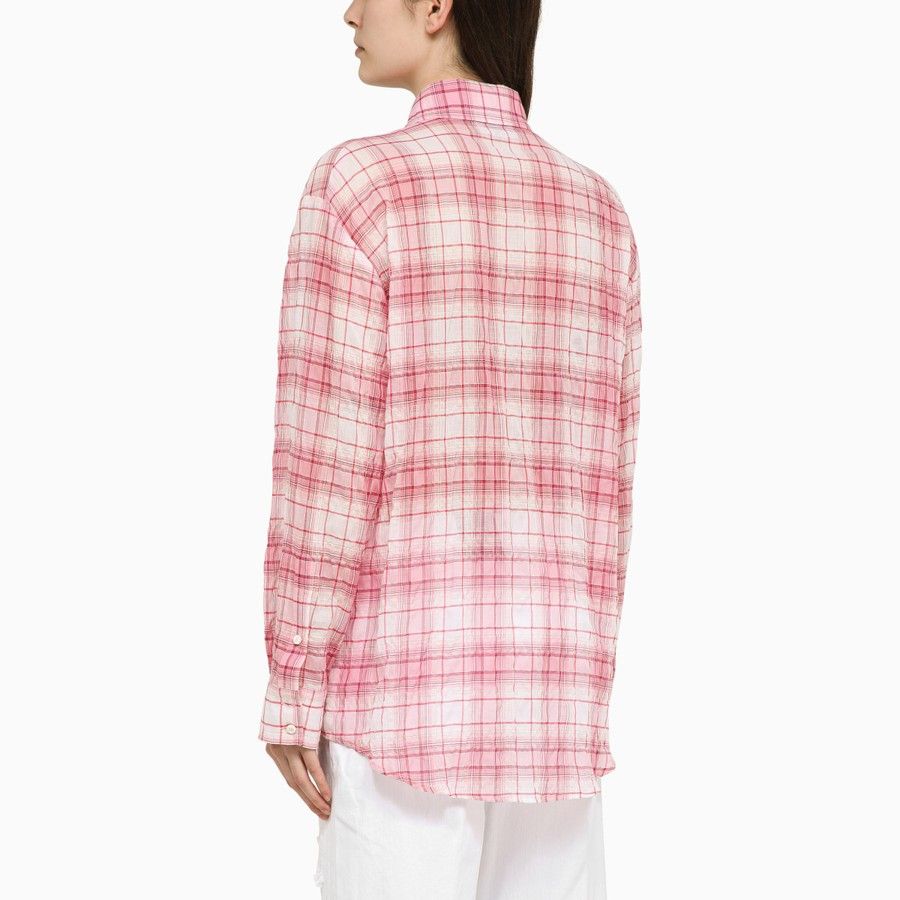 Dsquared2 o1d2blof0824 Checked Cotton Shirt in Pink & White Size S / US 4 / IT 40 - 3 Thumbnail