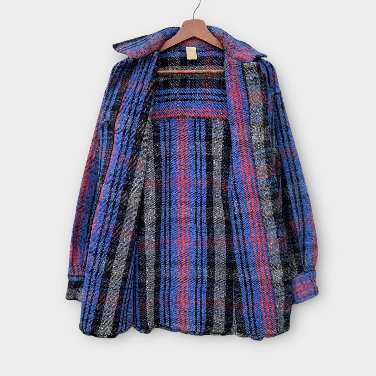 Vintage VINTAGE 90s PLAID BLANKET WOOL FLANNEL BUTTON UP Size US L / EU 52-54 / 3 - 3 Thumbnail