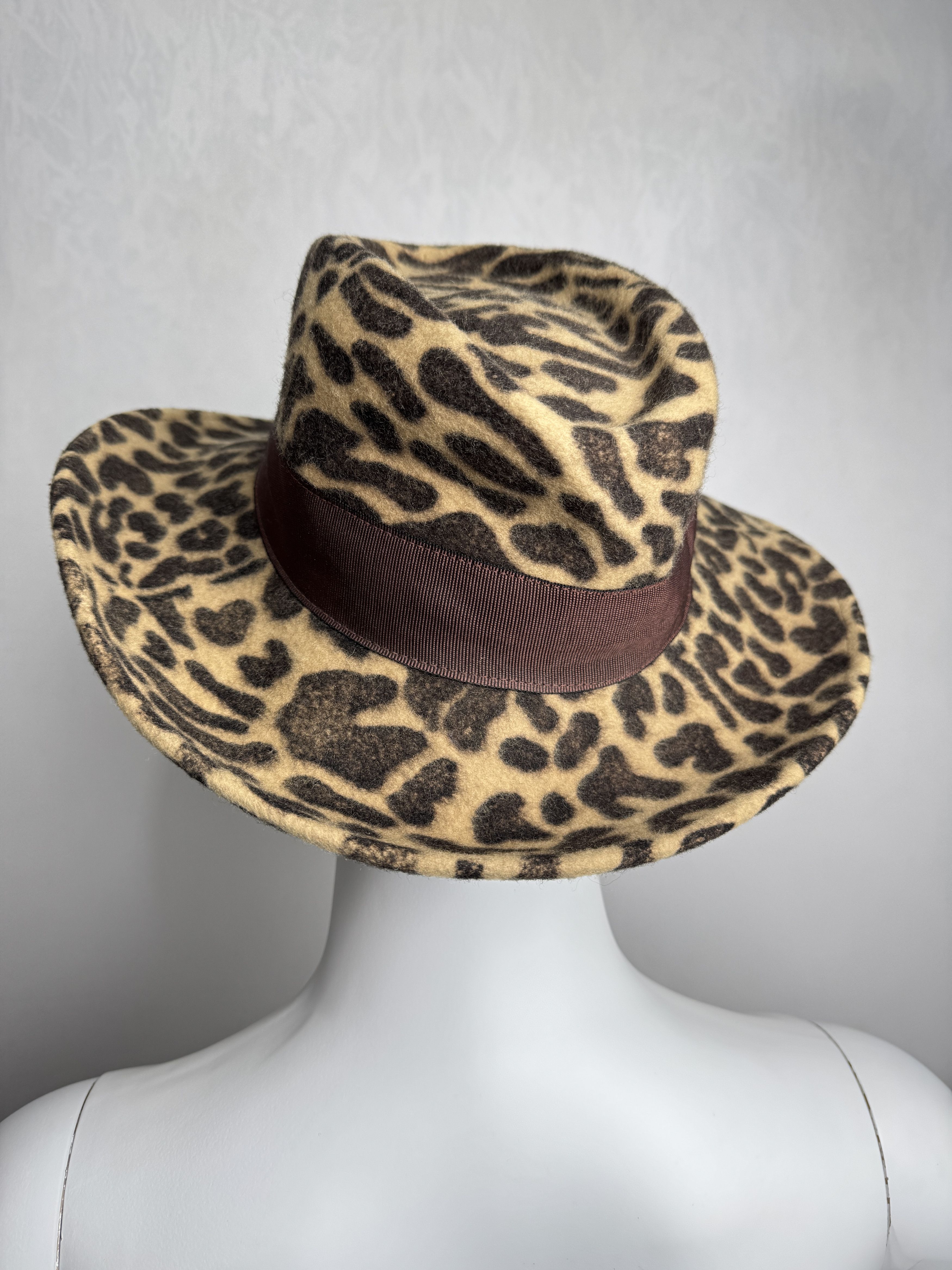 Japanese Brand × Vintage Vintage leopard print wool felt fedora hat Size ONE SIZE - 8 Thumbnail