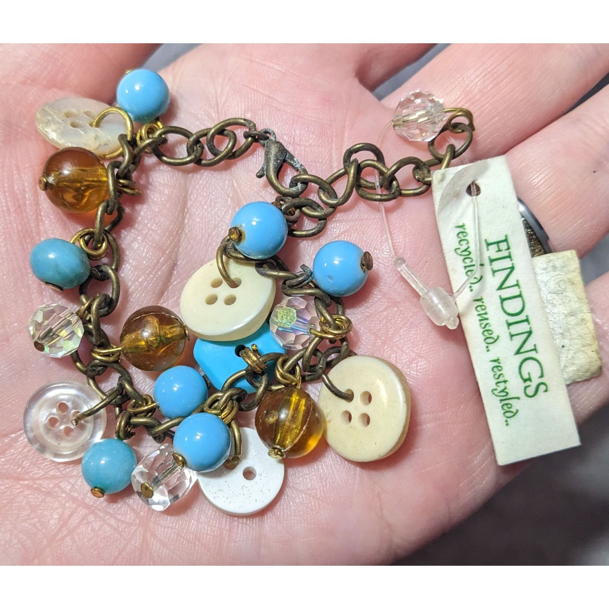 Other Findings Beaded Button Charm Recycled Bracelet Size ONE SIZE - 6 Thumbnail