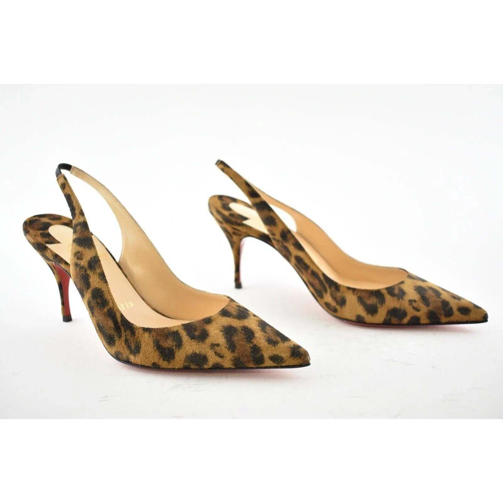 Christian Louboutin Christian Louboutin Clare Sling 80 Brown Black Leopard Size US 5.5 / IT 35.5 - 4 Thumbnail