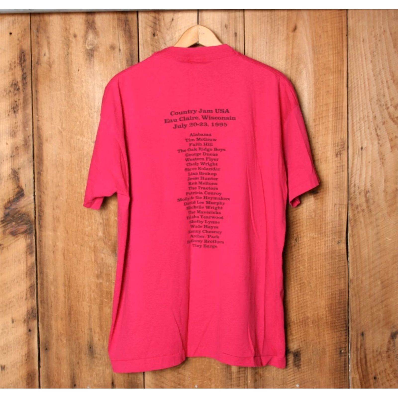 Fruit Of The Loom VINTAGE COUNTRY JAM USA Tim McGraw Faith Hill Concert Tour T-Shirt XL Men Pink 1990s 90s T-Shirt Crew Neck Short Sleeve Double-Sided Size US XL / EU 56 / 4 - 5 Thumbnail