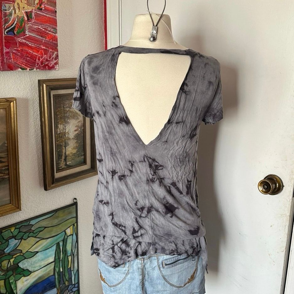 American Eagle Outfitters american eagle outfitters grey black tie dye deep v shirt Size S / US 4 / IT 40 - 2 Thumbnail
