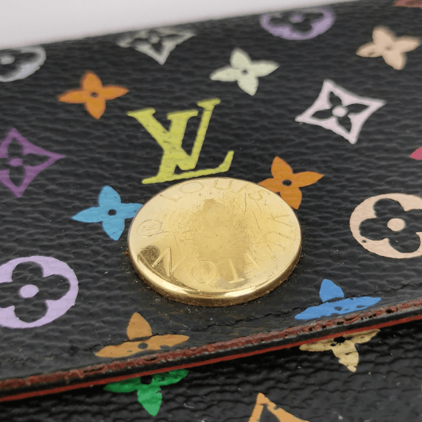 Louis Vuitton Louis Vuitton (LV) Cowhide Black Tricolor Snap Button Long Size ONE SIZE - 3 Thumbnail