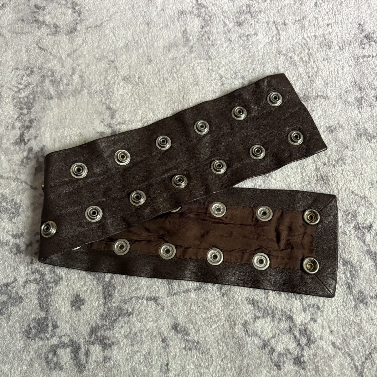 Rick Owens Rick Owens FW23 Luxor Leather Snap Choker Brown Size ONE SIZE - 1 Thumbnail