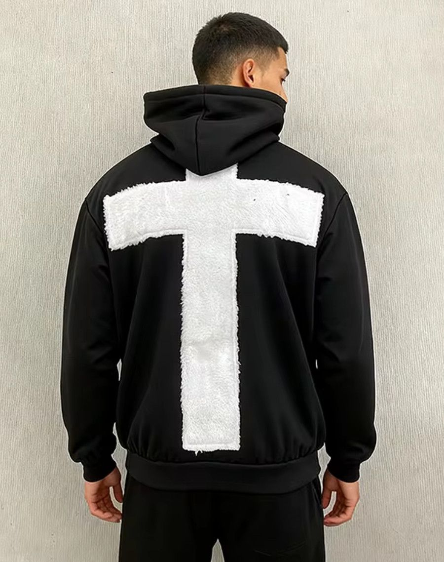 Other Fashion Punk Goth Grunge Embroidered Cross Hoodies Size US L / EU 52-54 / 3 - 2 Thumbnail