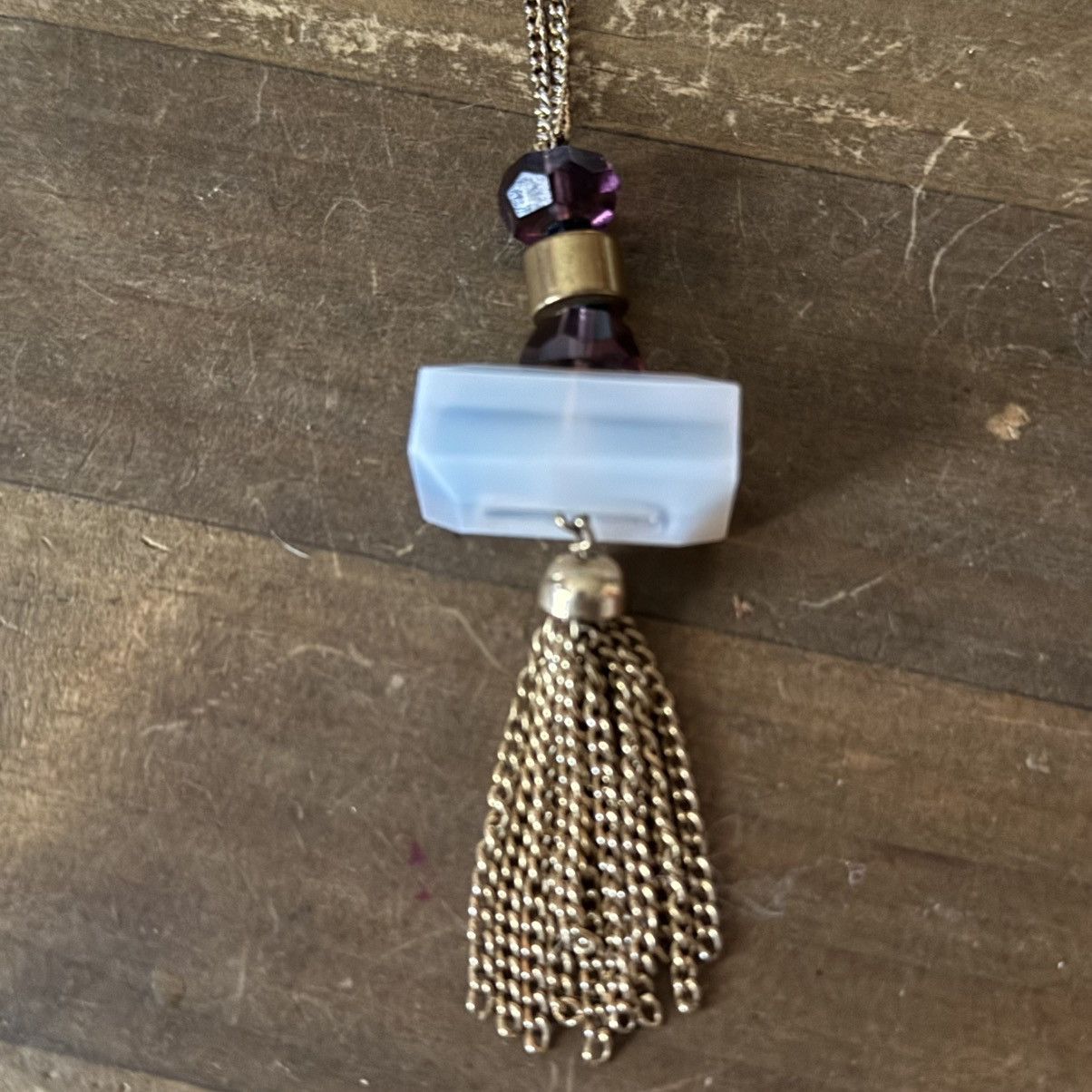 Vintage Vintage gold tone Opalite tassel pendant necklace Size ONE SIZE - 3 Thumbnail