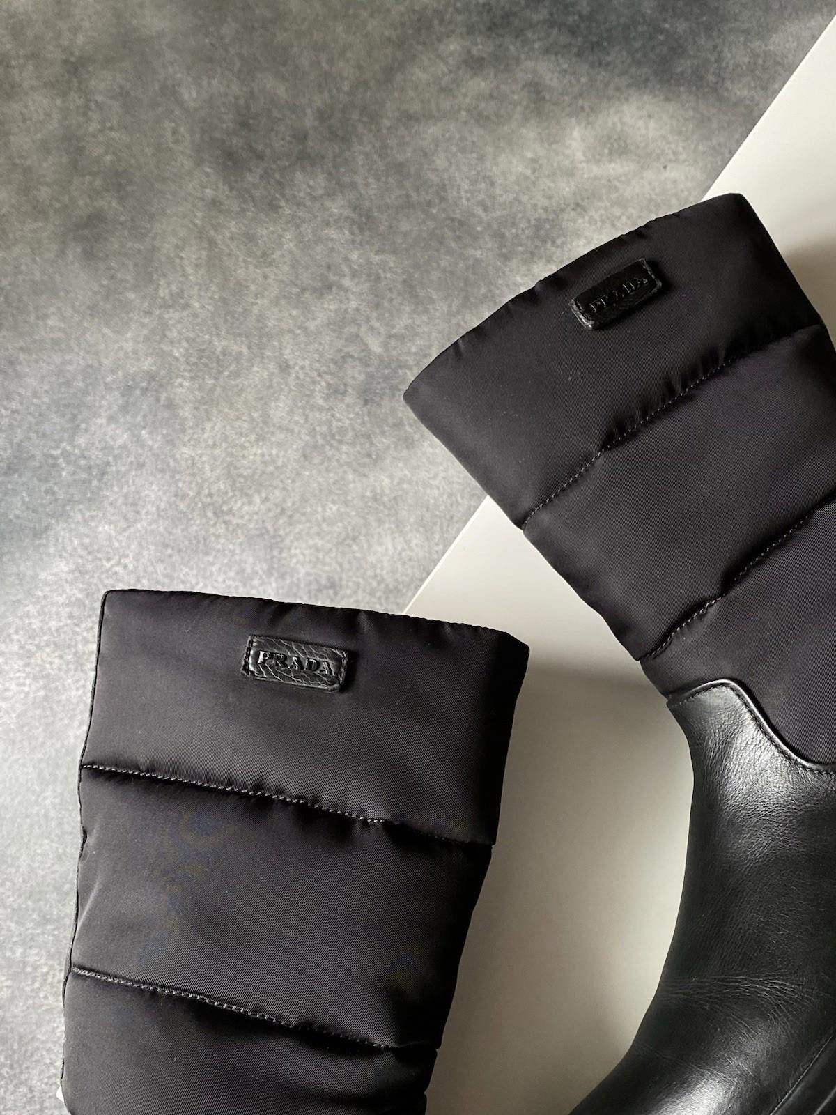 Prada 2000`s Prada Puffer / Leather Winter Boots Vintage Women US6 Size US 6.5 / IT 36.5 - 2 Thumbnail