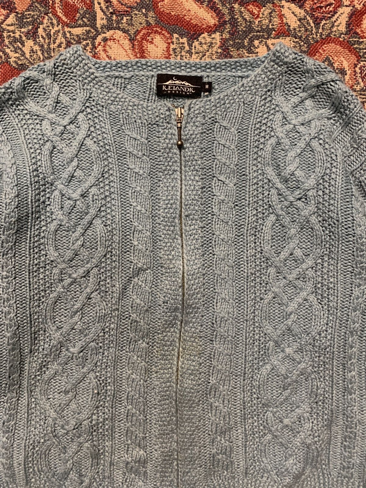 Vintage Vintage Icelandic Design Zip-Up Cable Knit Cardigan Sweater Size M / US 6-8 / IT 42-44 - 2 Thumbnail