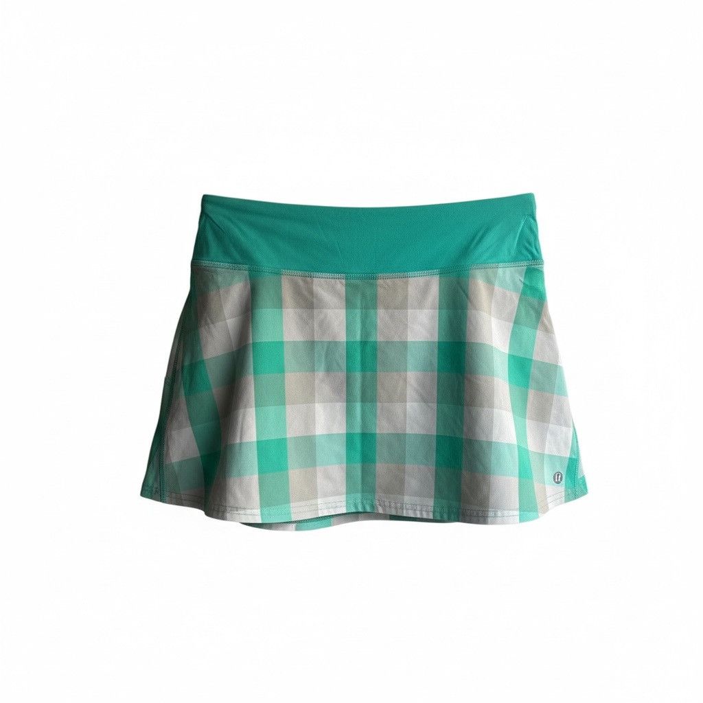 Lululemon LULULEMON RUN SPEED SKIRT SKORT in Plaid Green Sz. 6 Size 28" / US 6 / IT 42 - 4 Thumbnail