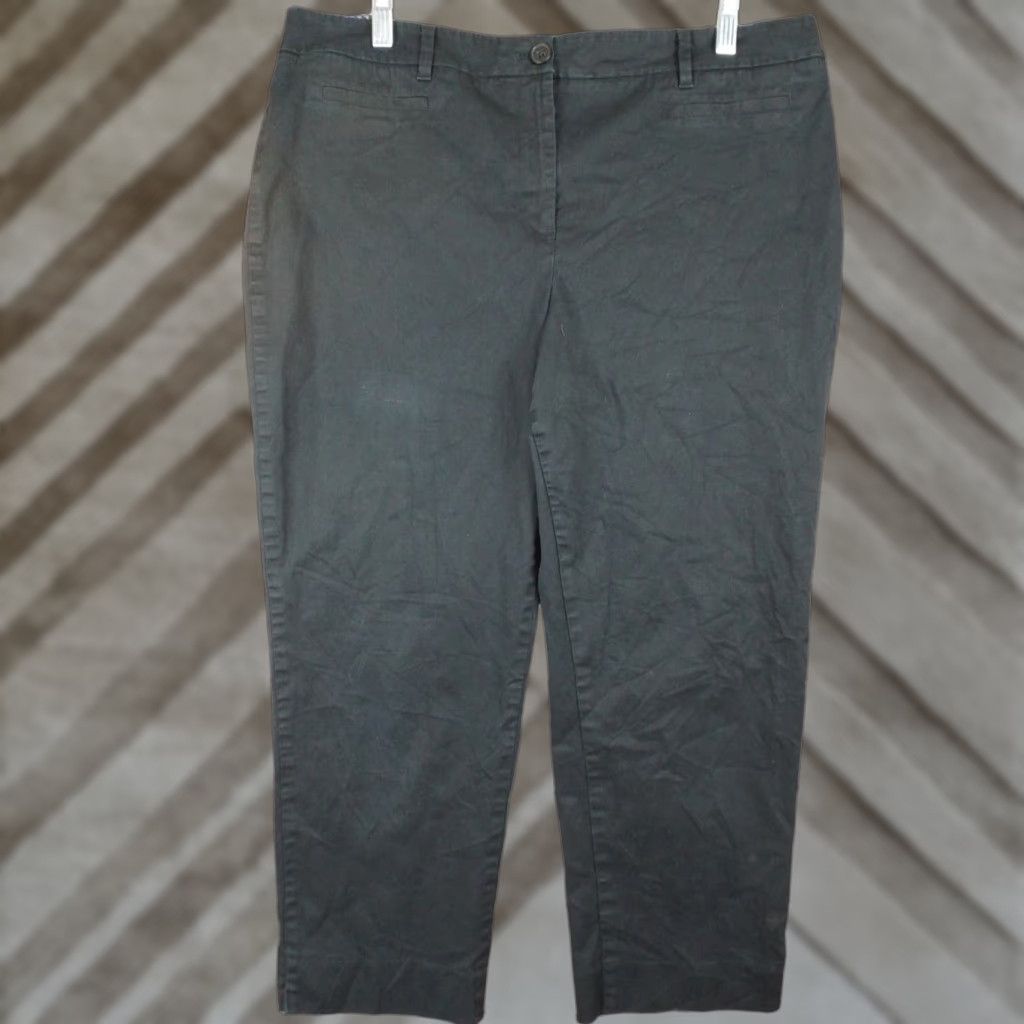 Talbots VINTAGE Talbots Womens Pants Black High Rise Straight Leg Chino Capris Stretch 16 Size 38" / US 16 / IT 52 - 1 Thumbnail