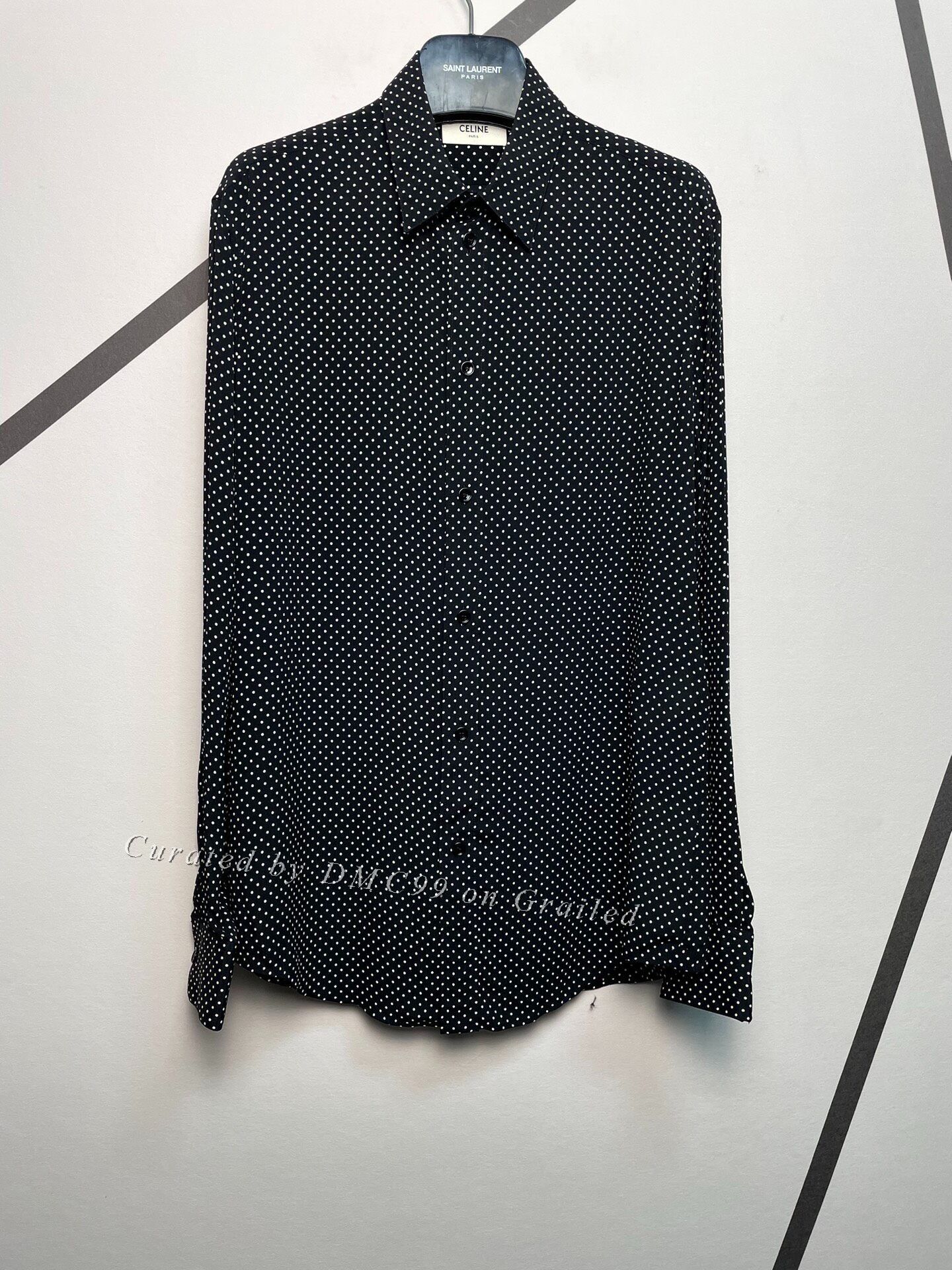 Celine Celine 2020SS Yellow silk polka dot shirt | Grailed