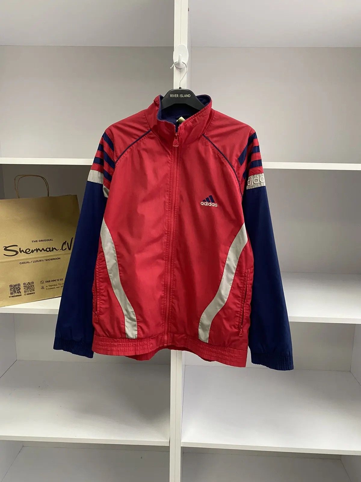 Adidas × Vintage Vintage Adidas Red 90s Style Track Jacket Size US M / EU 48-50 / 2 - 1 Thumbnail