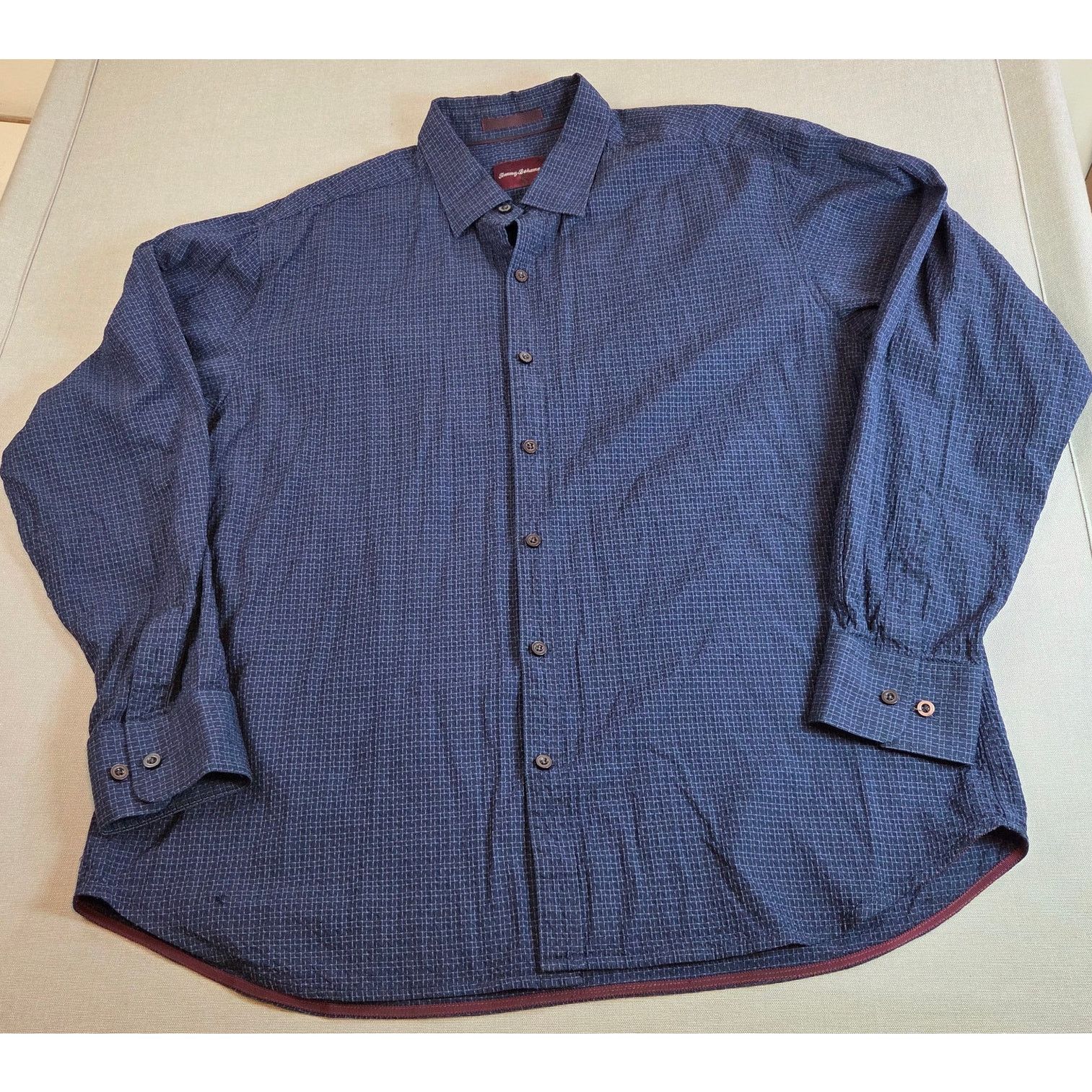 Tommy Bahama Tommy Bahama Blue Silk Cotton Shirt XL Textured Size US XL / EU 56 / 4 - 1 Thumbnail