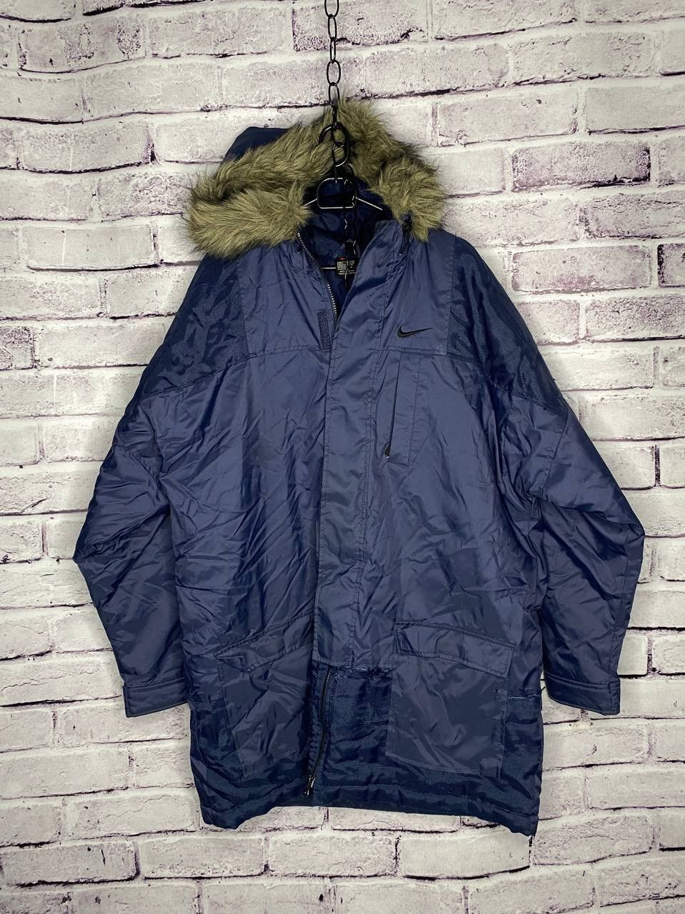 Nike Nike Vintage 90s Small Logo Blue Down Jacket Winter Parkas Size US L / EU 52-54 / 3 - 1 Thumbnail