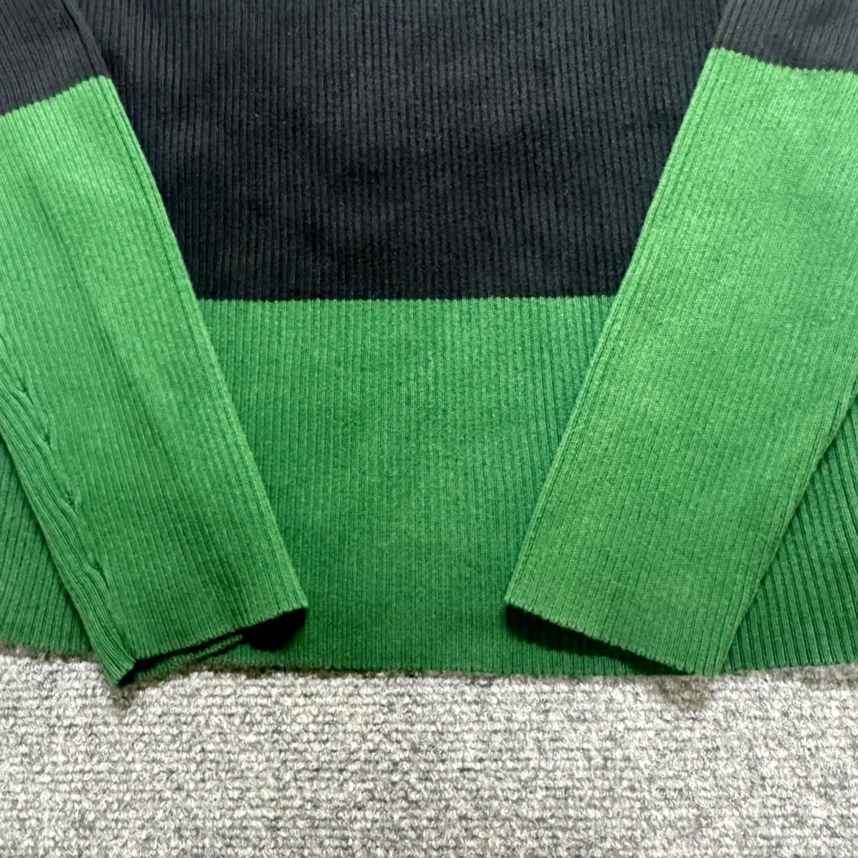 Ralph Lauren Lauren Ralph Lauren Green Black Striped Ribbed Pullover Knit Sweater L Womens Pullover Knit Sweater L Green 90s Y2K Size L / US 10 / IT 46 - 7 Thumbnail