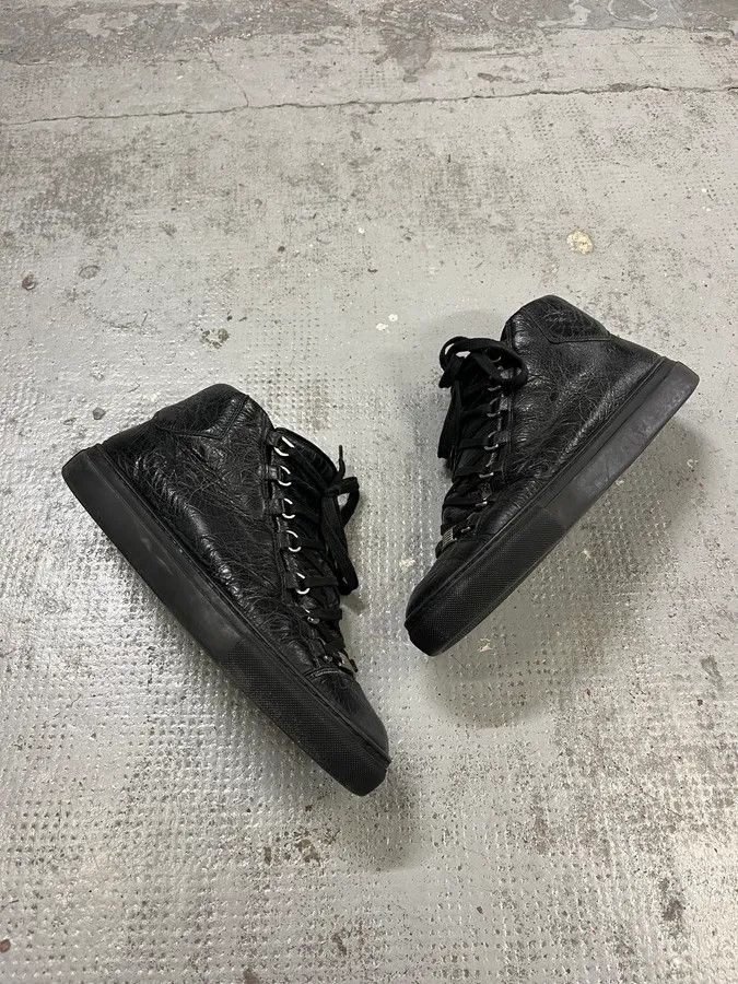 Balenciaga 2000s Balenciaga Arena Grey Leather High-Top Sneakers Size US 8.5 / EU 41-42 - 2 Thumbnail