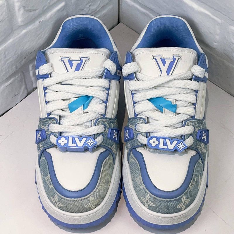 Louis Vuitton Louis Vuitton Trainer Maxi Blue Low-Top Sneakers 0079 Size US 10.5 / EU 43-44 - 1 Thumbnail