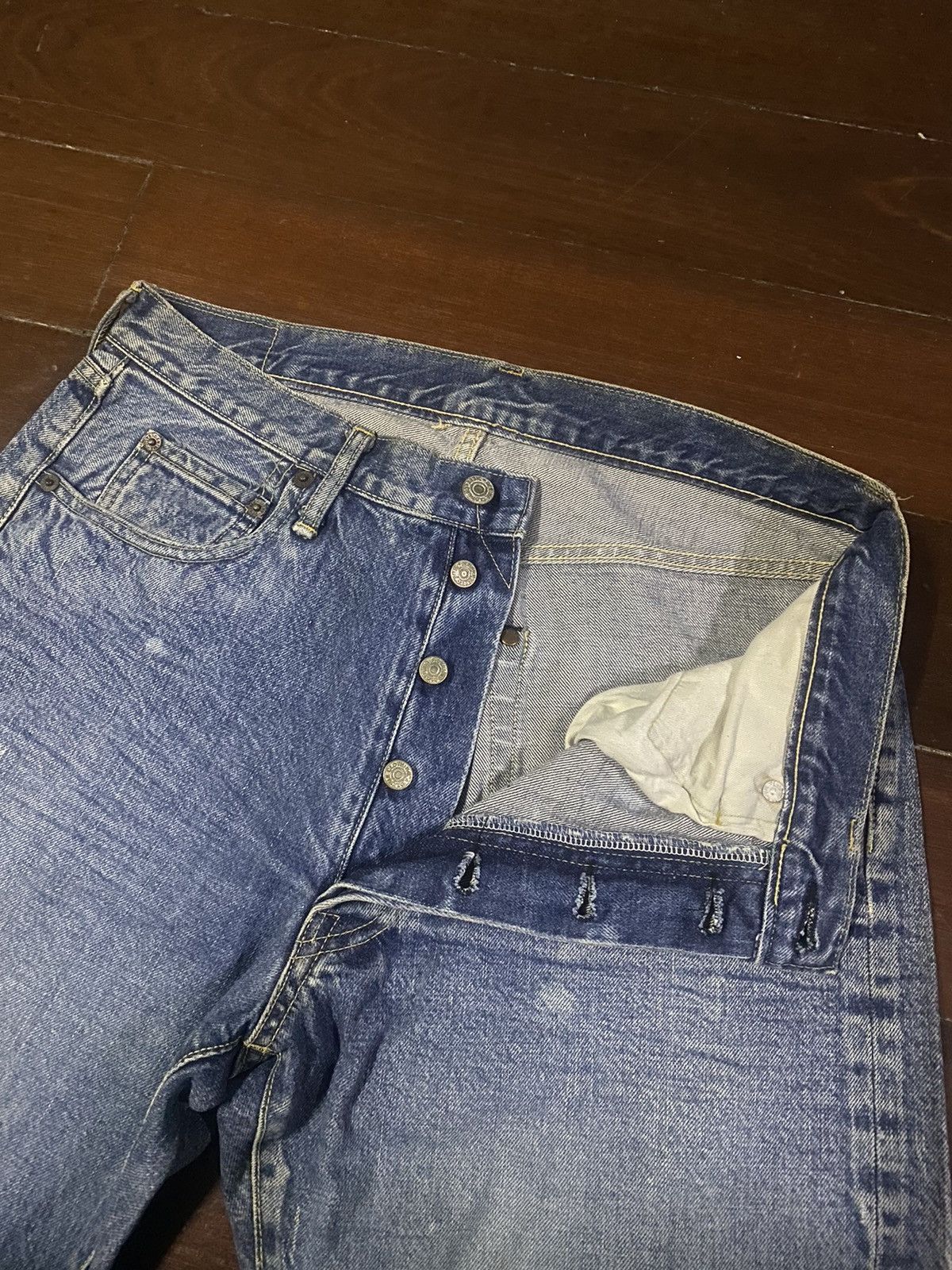 Warehouse FIRE 🔥 vintage DENIME JAPAN Selvedge Denim nice faded b1 Size US 33 - 8 Thumbnail