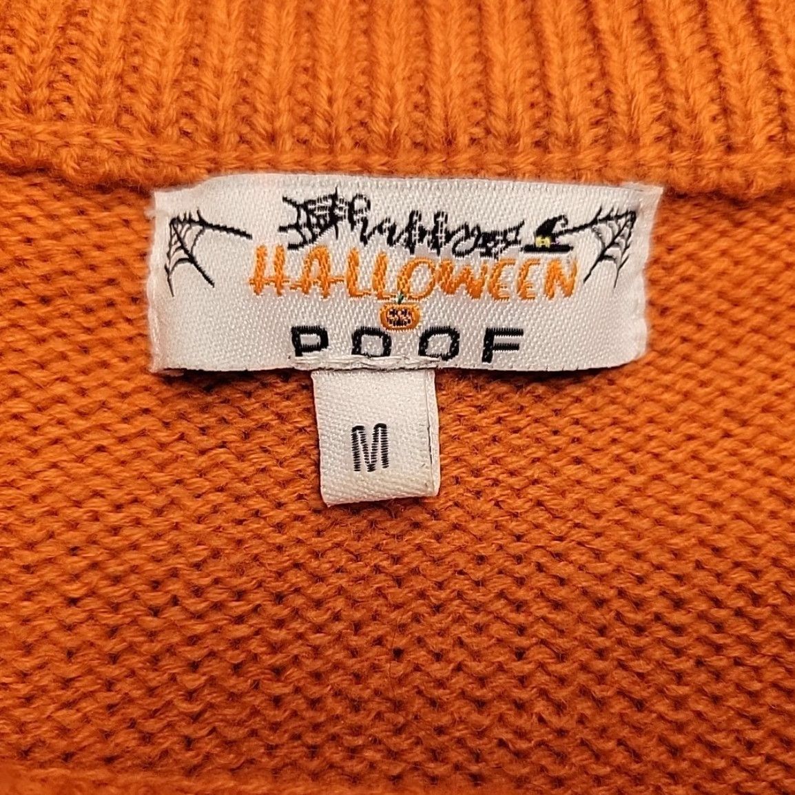 Vintage VTG Halloween Poof Sweater Womens M Orange Skeleton Trick or Treat Pumpkin Sweater Womens M Orange Skeleton Trick or Treat Pumpkin Size M / US 6-8 / IT 42-44 - 3 Thumbnail