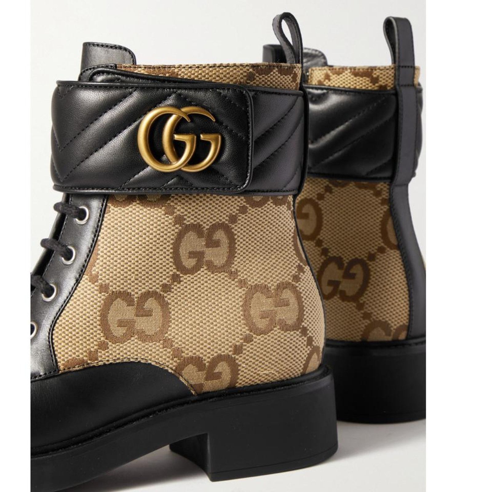 Gucci Marmont GG logo canvas leather boots 37 Size US 7 / IT 37 - 4 Thumbnail