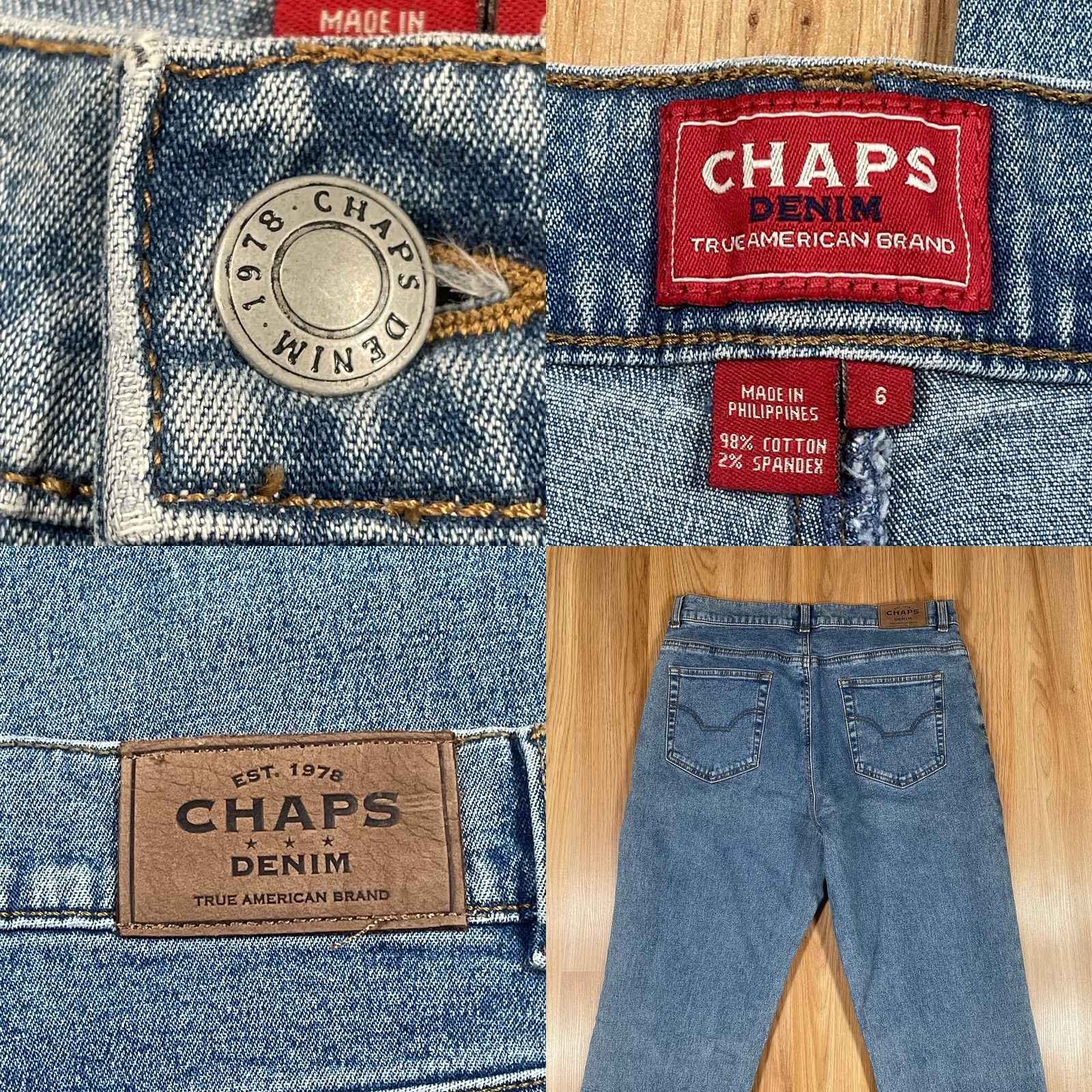 Chaps Chaps Jeans Womens 6 Blue Straight Leg Stretch Mid Rise Denim Pants Size 28" / US 6 / IT 42 - 9 Thumbnail