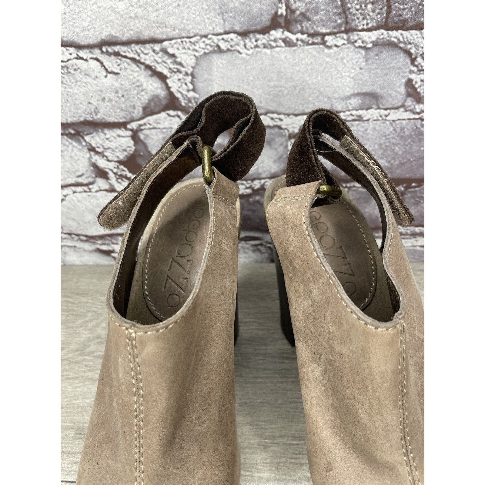 Other Apepazza Parma Brown Taupe Leather Peep Toe Heeed Booties Wo Size US 7.5 / IT 37.5 - 8 Thumbnail