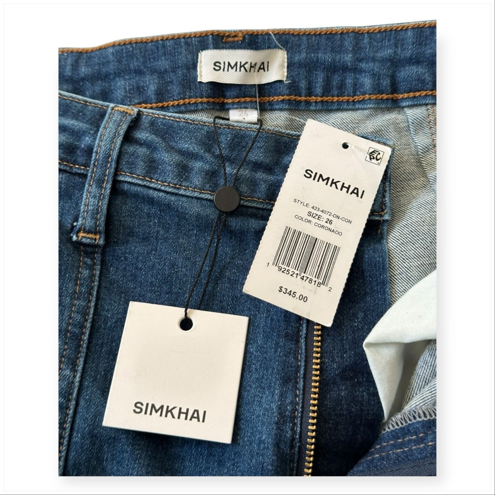 Simkhai Simkhai Blue Damen Farbe Denim Cotton Jeans, Size 26, New wi Size 25" / US 0 / IT 36 - 4 Thumbnail