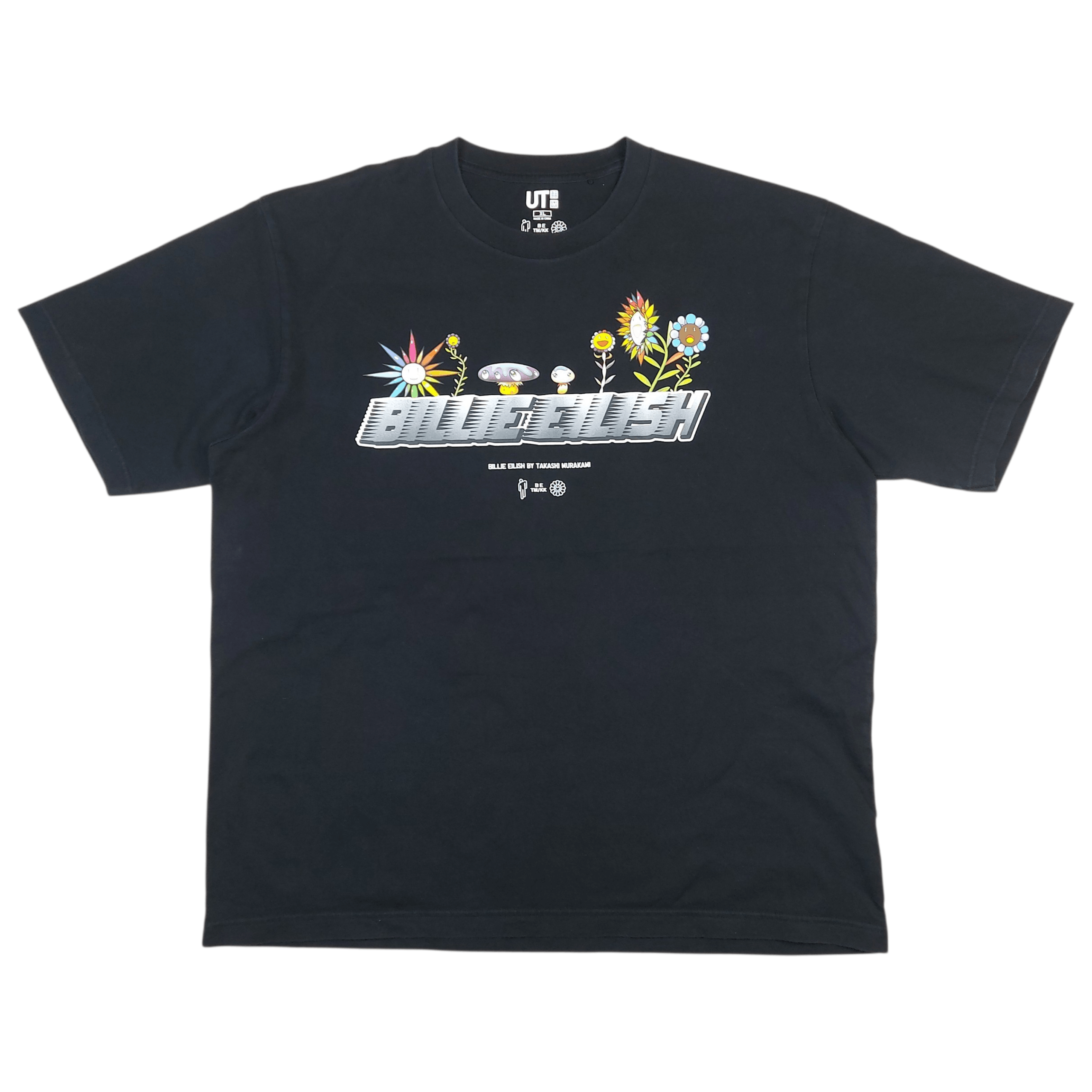 Billie Eilish × Takashi Murakami Billie Eilish x Takashi Murakami Uniqlo UT Black Flower TEE Size US XL / EU 56 / 4 - 1 Thumbnail