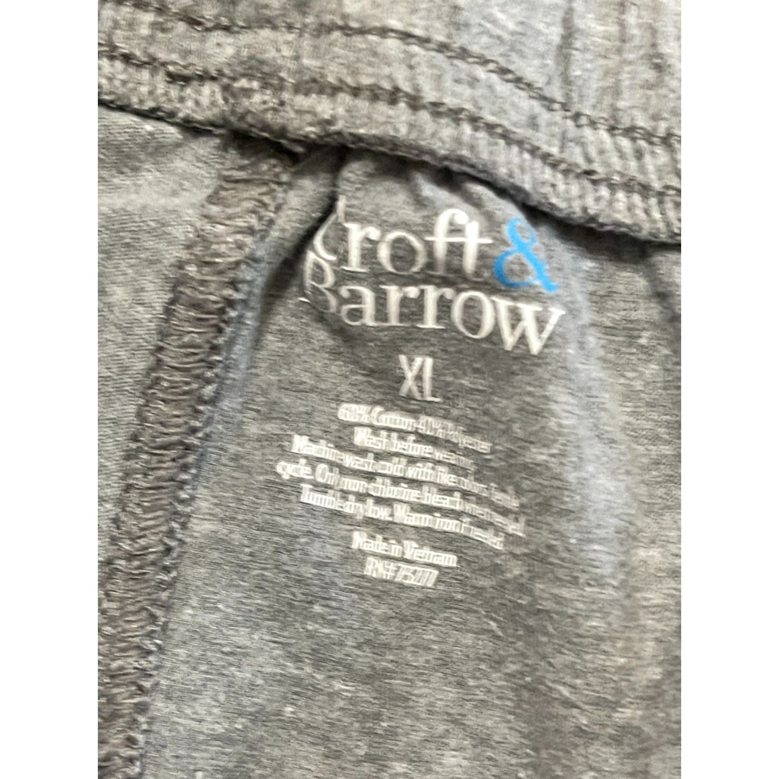 Croft & Barrow Croft & Barrow Pants Women's XL Gray Sweatpants Capri Tie Waist Casual Straight Inseam 27in Front Flat Size 40" / US 18 - 7 Thumbnail