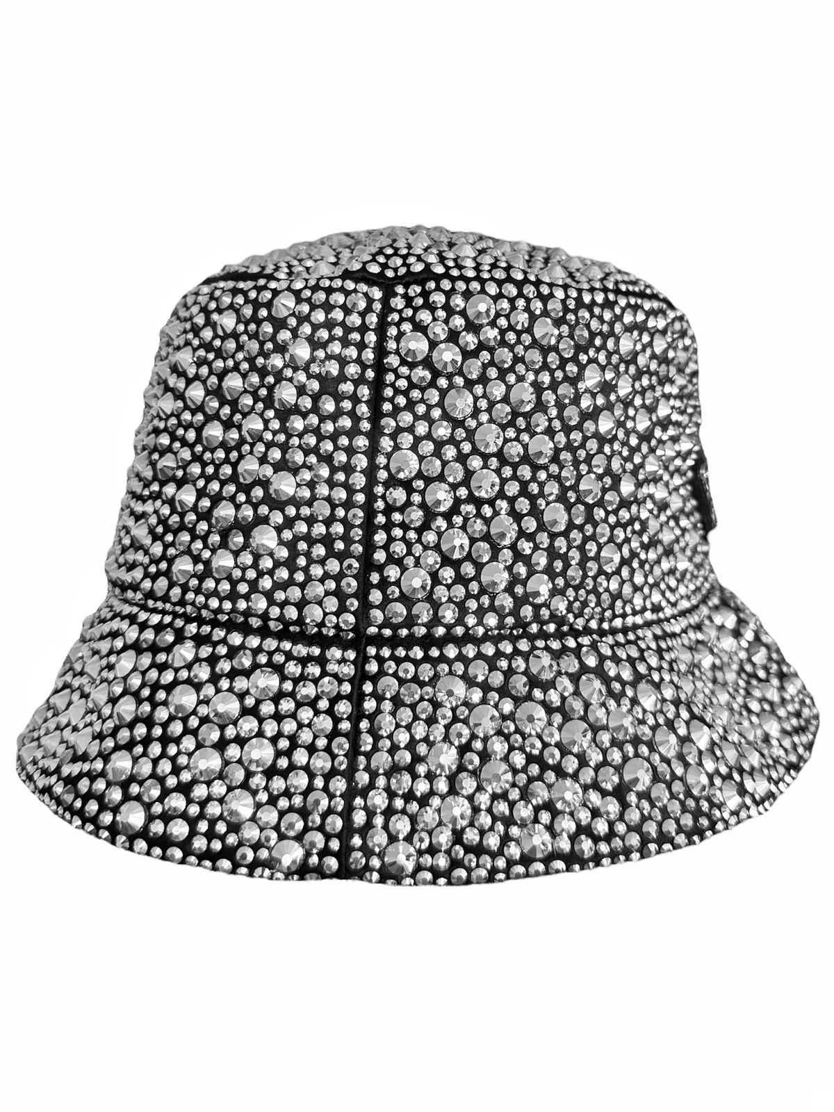 Prada $2,650 FIRE Crystal Stud Silk Bucket Hat Size ONE SIZE - 6 Thumbnail